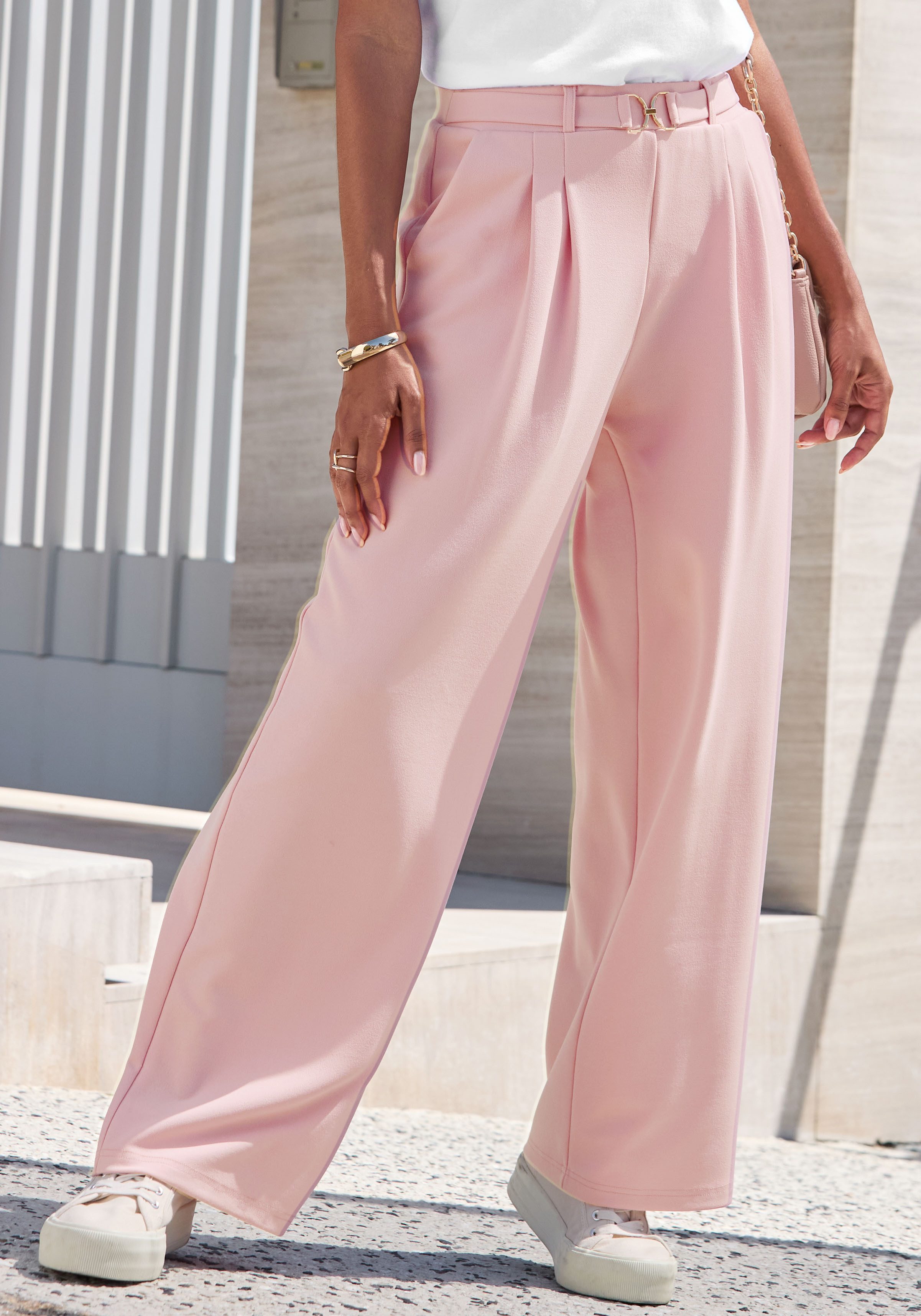 LASCANA Schlupfhose aus bügelfreier Ware mit weitem Bein Sommerhose, sommerlich elegant, Business chic