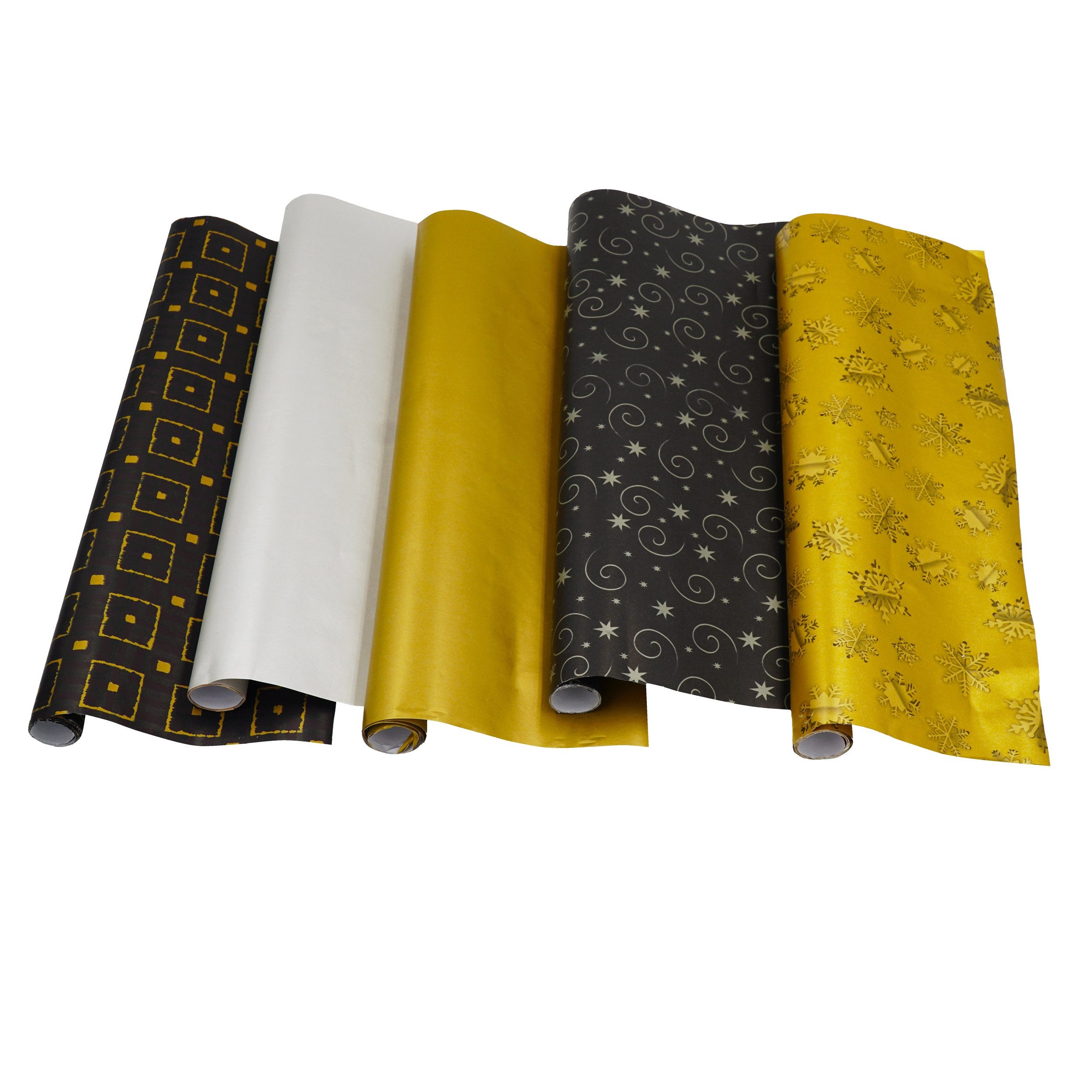 hrb Geschenkpapier Geschenkpapier Weihnachten - 5 Stück à 2m, Weihnachtspapier, 5 verschiedene Motive