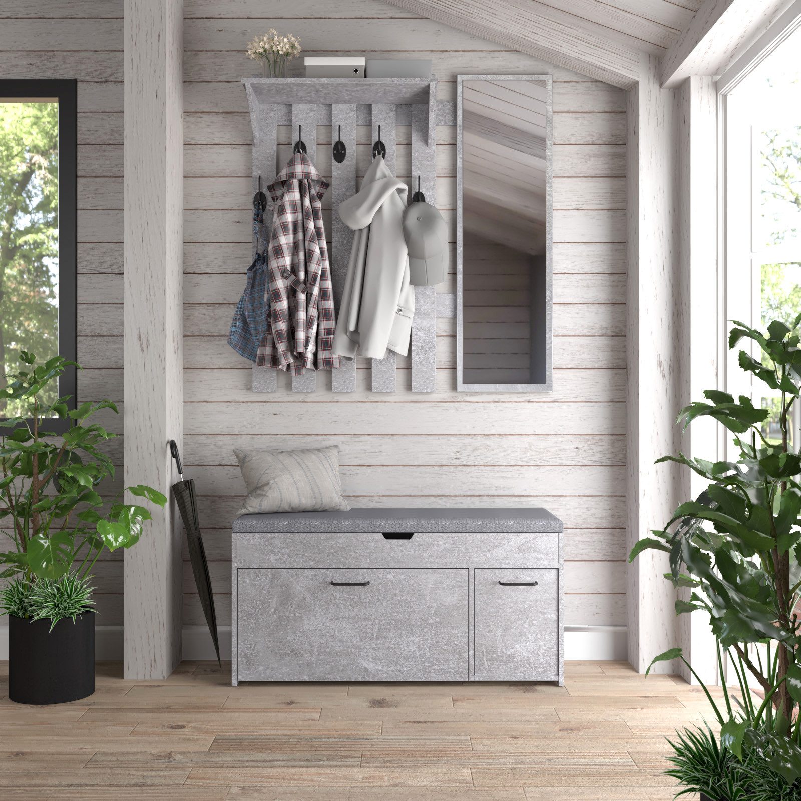 Mondeer Garderoben-Set (2-St), Garderobe mit Schuhbank, günstig online kaufen