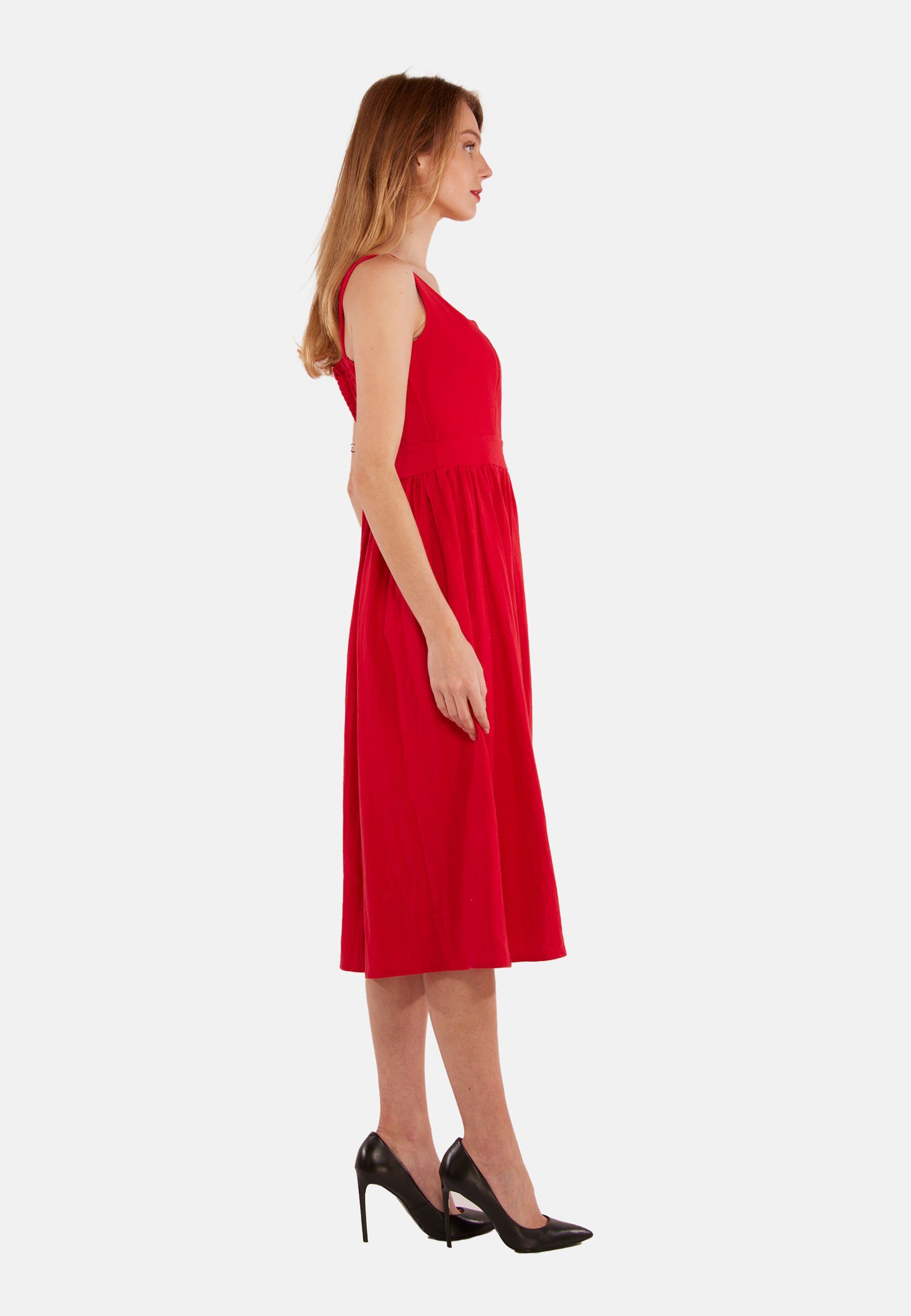 Midikleid atmungsaktiv Rot Tooche Kleid