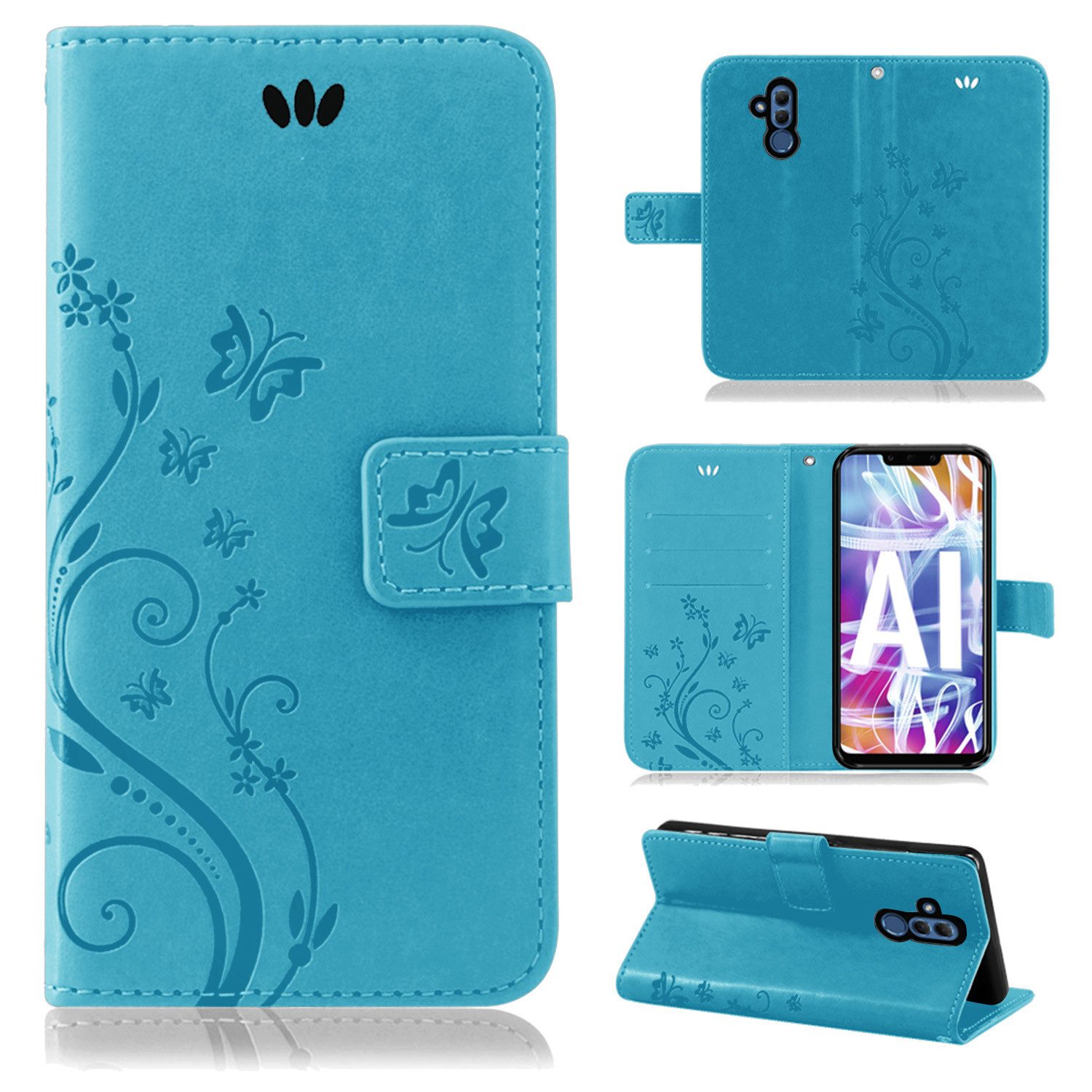 betterfon Smartphone-Hülle Handytasche für Huawei Mate 20 Lite Klapphülle Blau