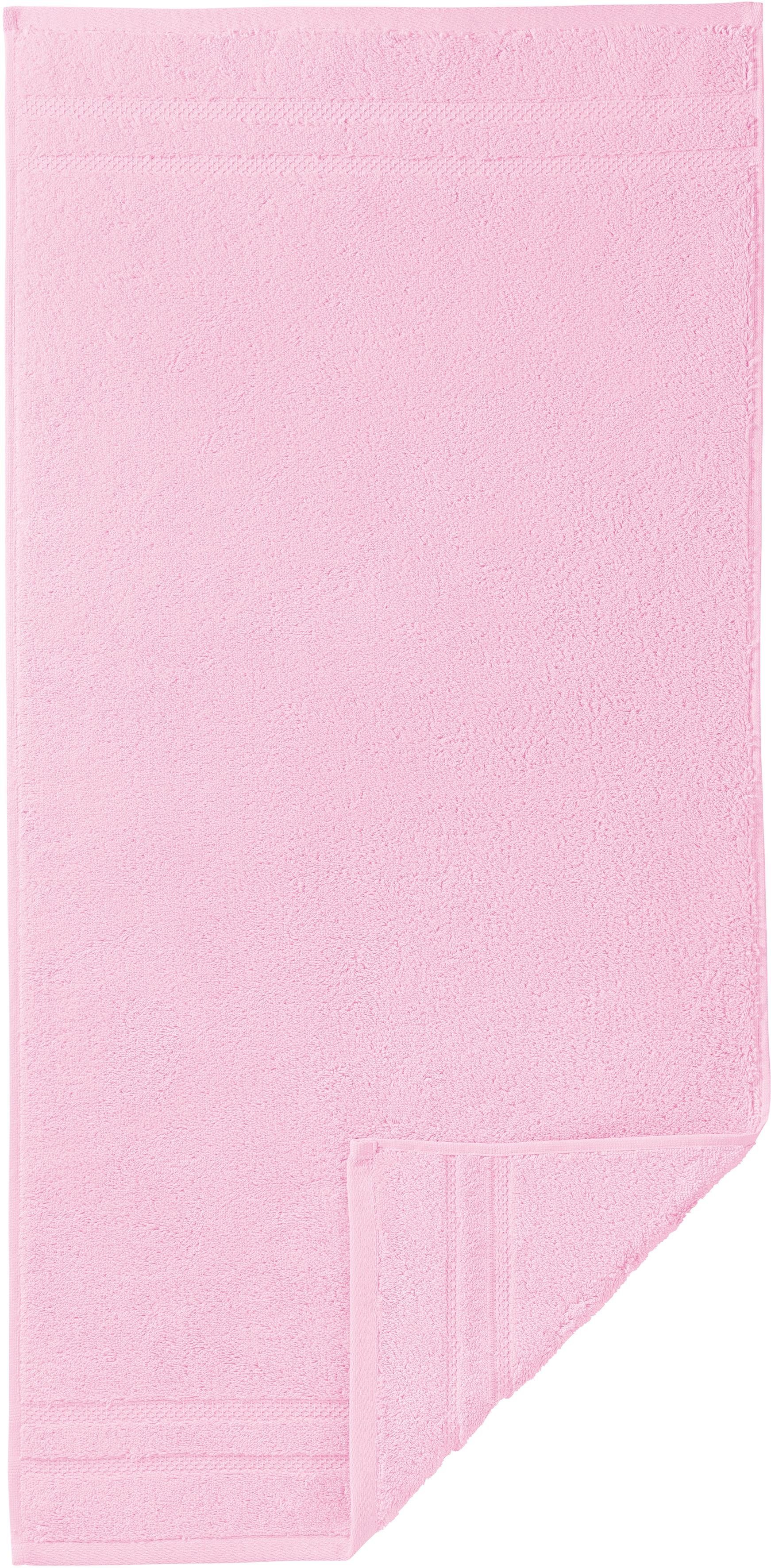 Egeria Badetuch Micro Touch, Walkfrottee (1-St), Uni Programm mit Streifenbordüre, extrem saugfähig, reine Baumwolle rosa