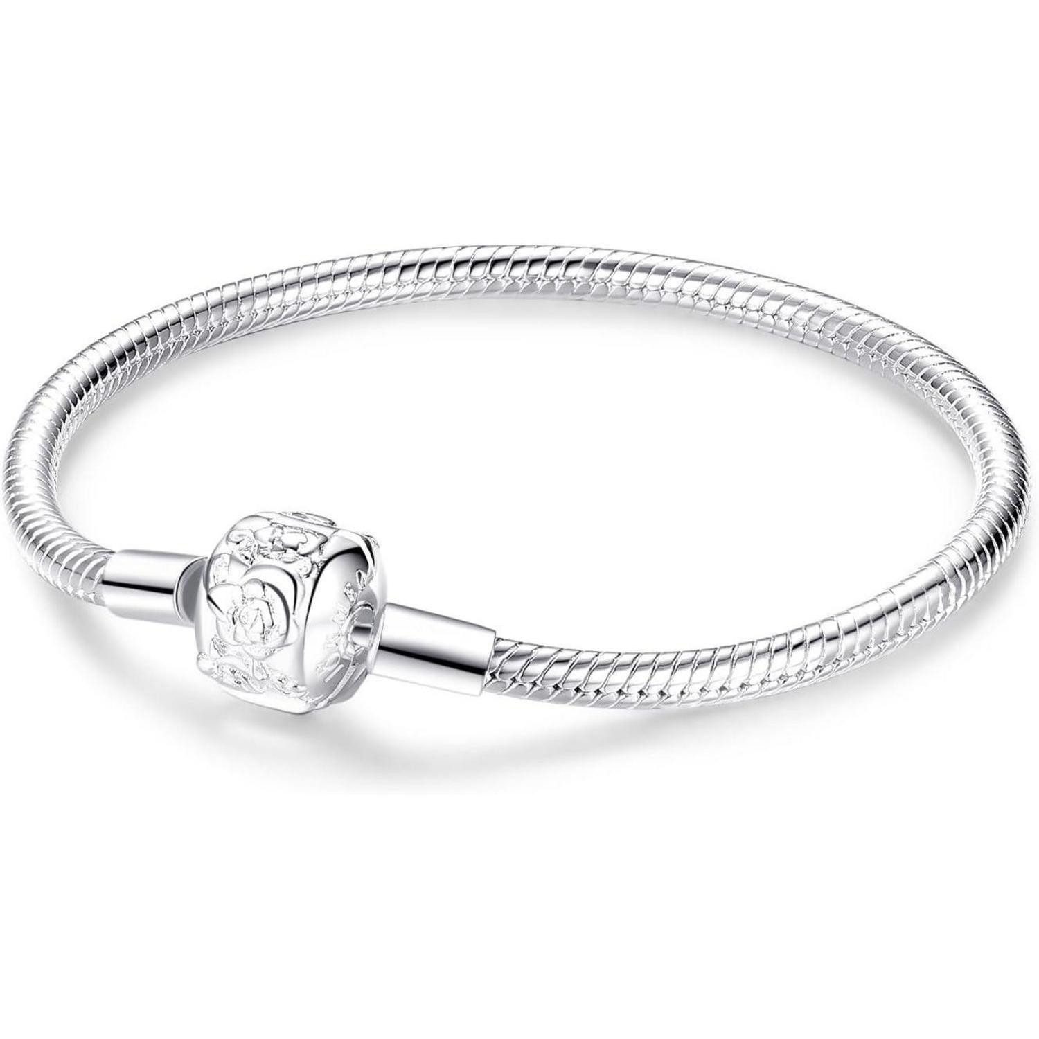 LuxusKollektion Charm-Armband Gliederarmband Damen 925 Sterling Silber Schlangen Charm SL003B 19CM