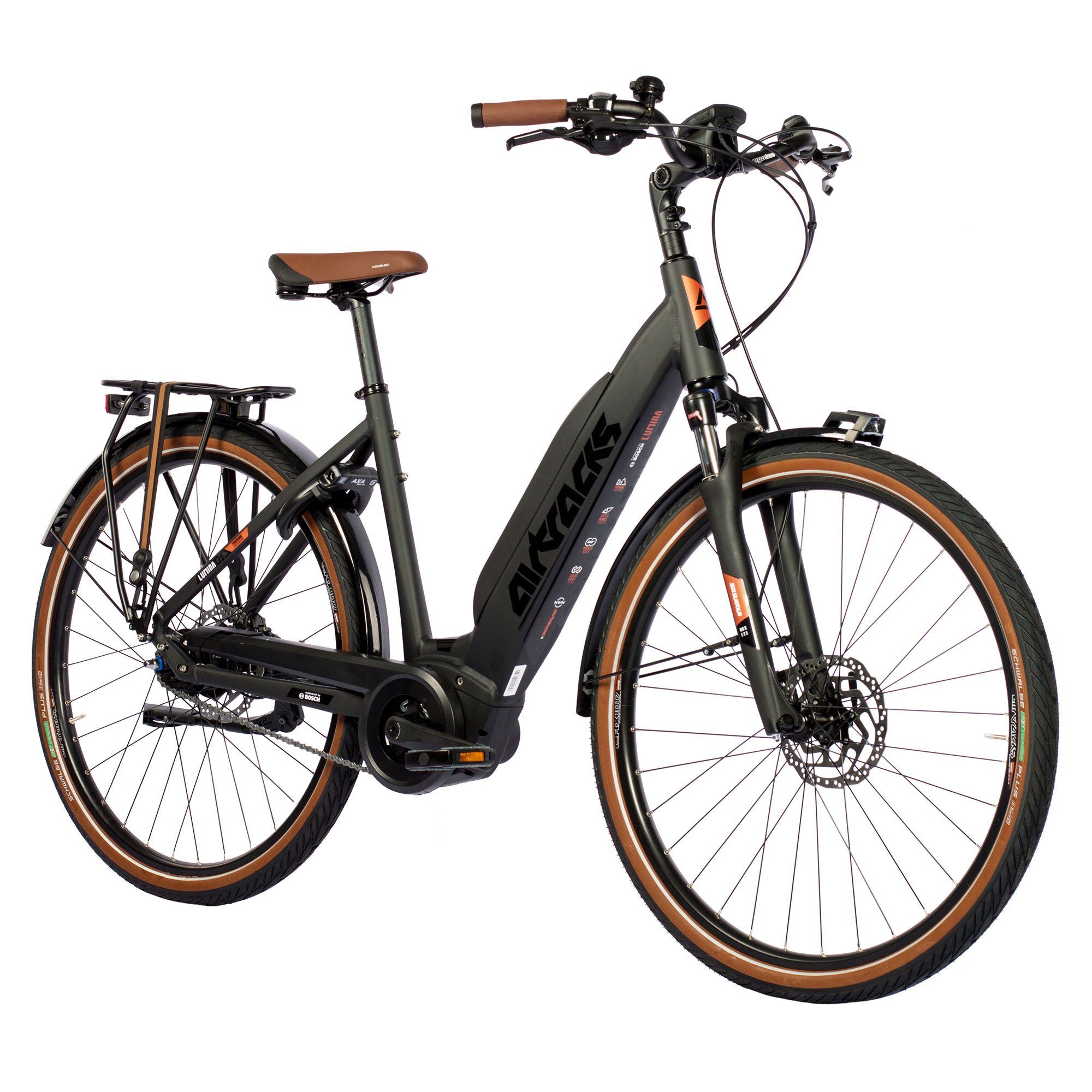 Airtracks E-Bike Cityrad 28 Zoll E-Bike LS City Fahrrad LUMINA BOSCH ACTIVE PLUS LINE, 8 Gang SHIMANO NEXUS 8 Schaltwerk, Nabenschaltung, Mittelmotor, 500 Wh, WAVE Trekking Bike Tiefeinsteiger Low Step 45 50cm 55cm
