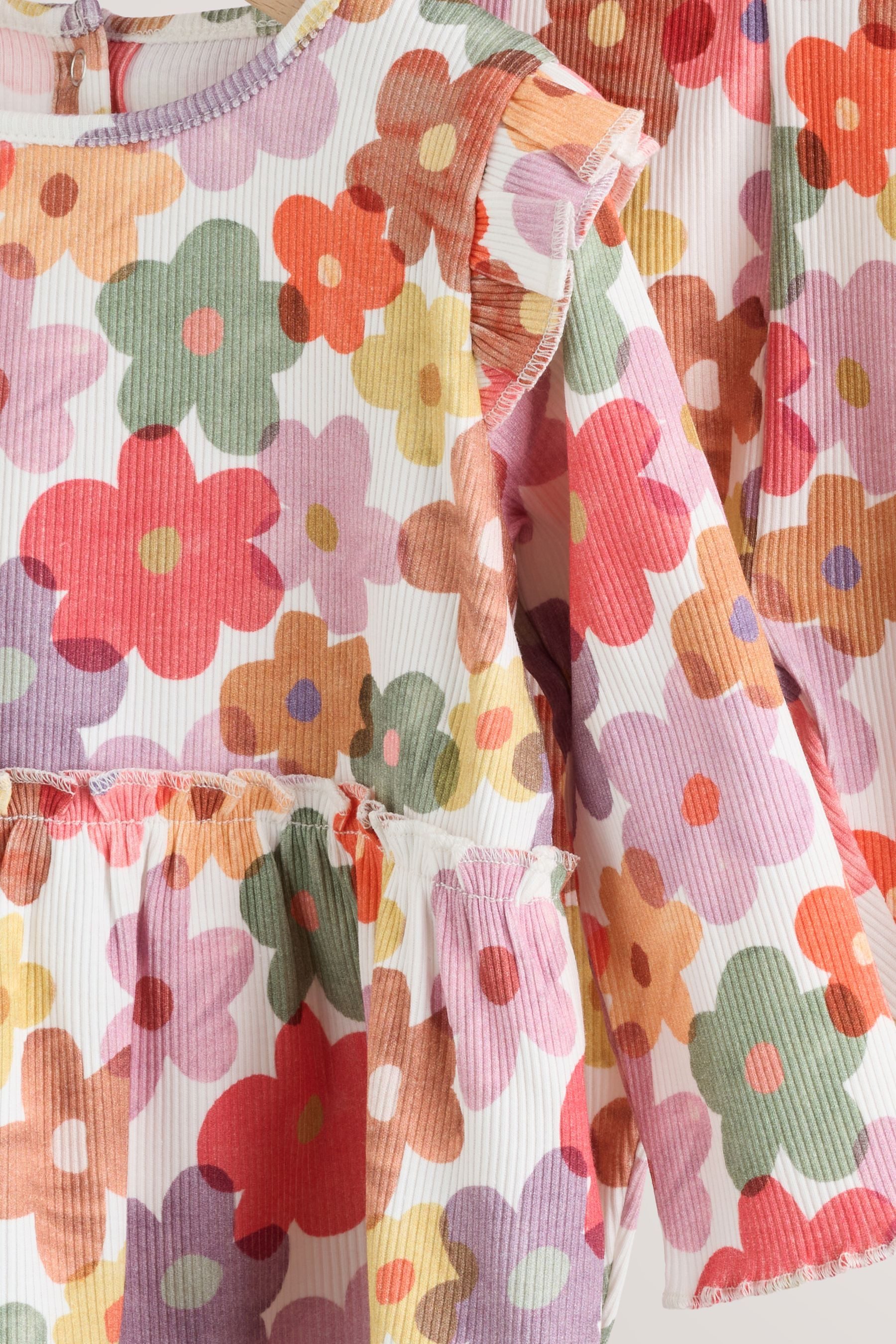 Next Langarmshirt & Leggings Baby Langarmoberteil mit Rüschen und Leggings (2-tlg) – Bild 4 von 5