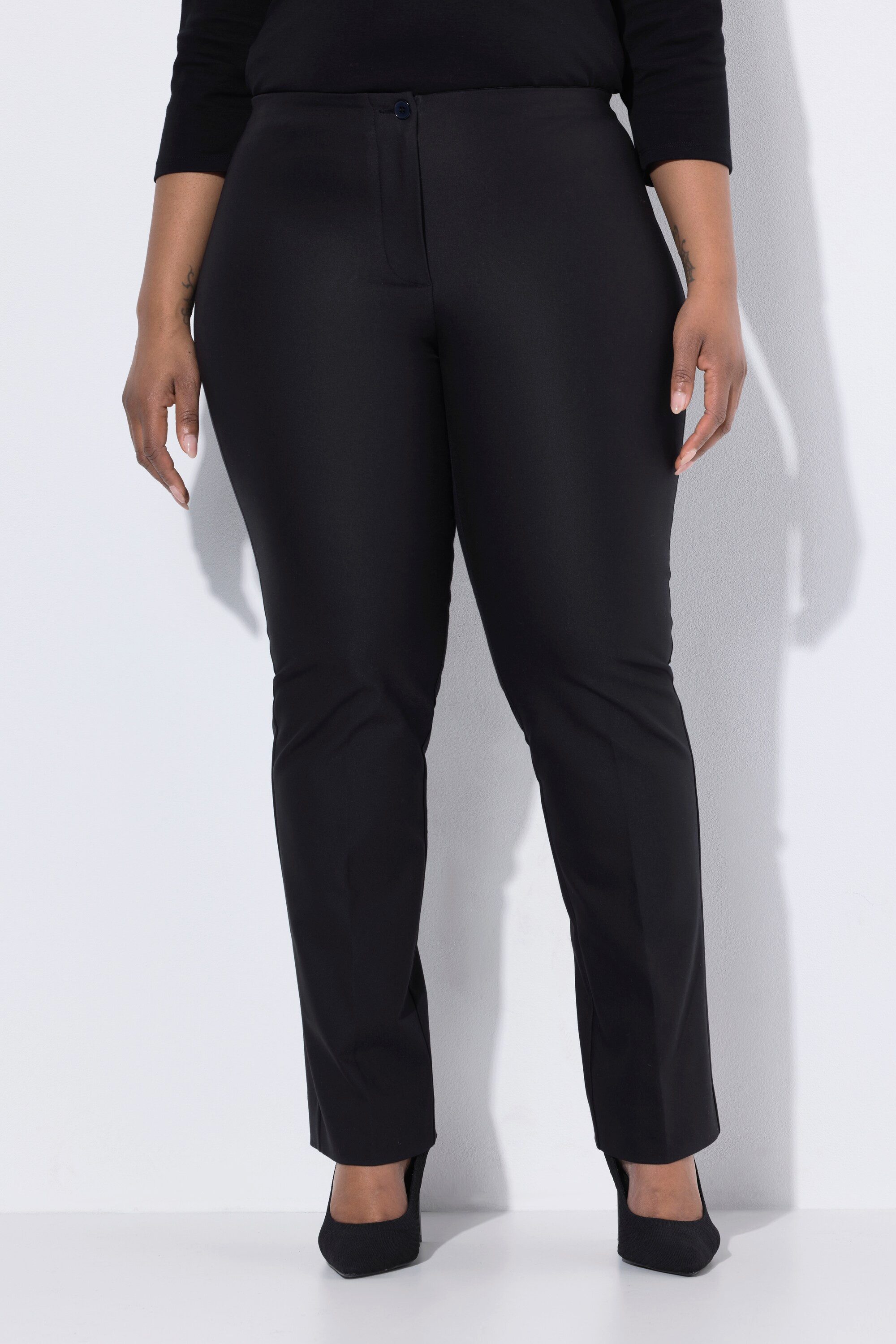 Ulla Popken Funktionshose Hose Rose gerades Bein Komfortbund Stretch günstig online kaufen