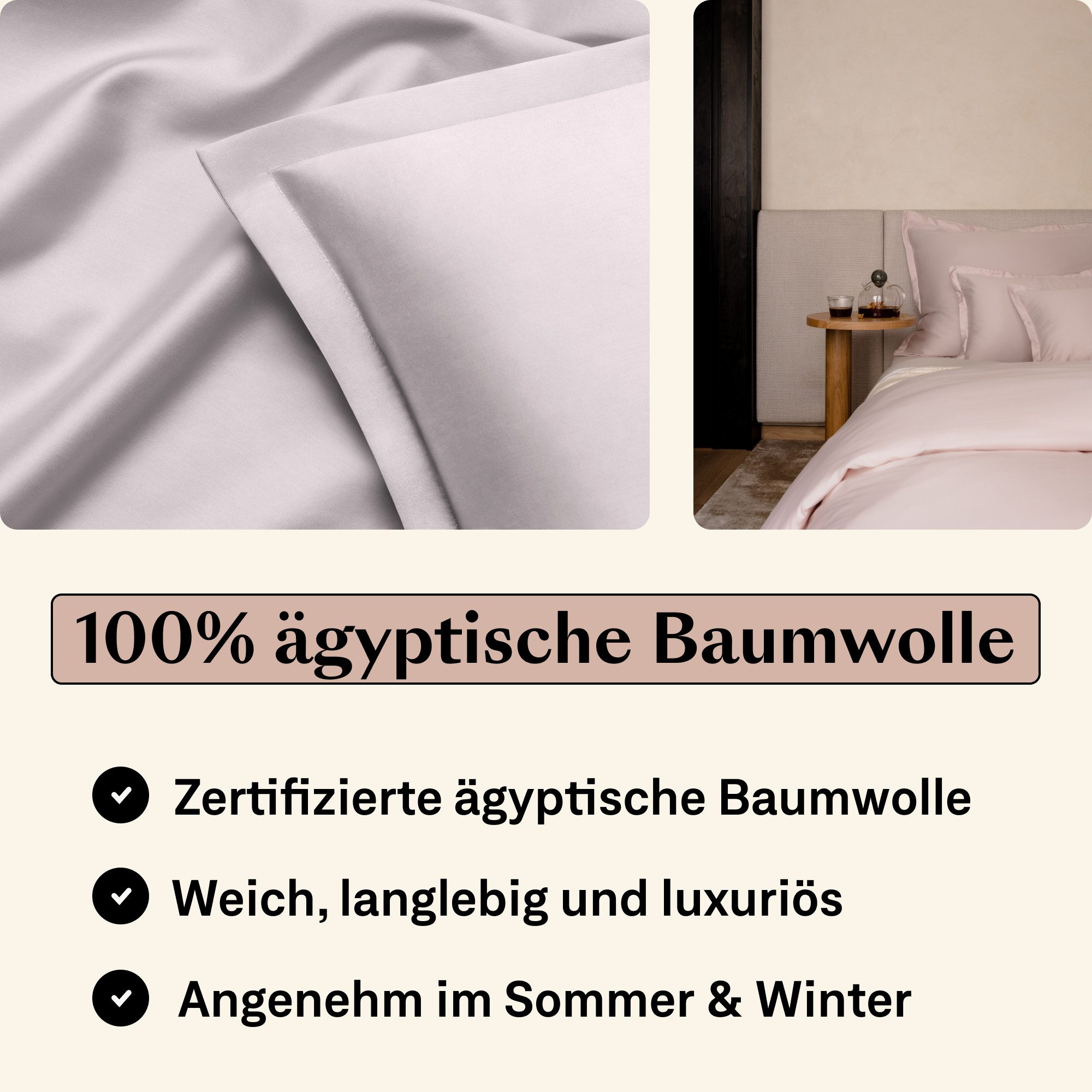 Amqua Bettwäsche Luxus Mako Satin, 100% günstig online kaufen