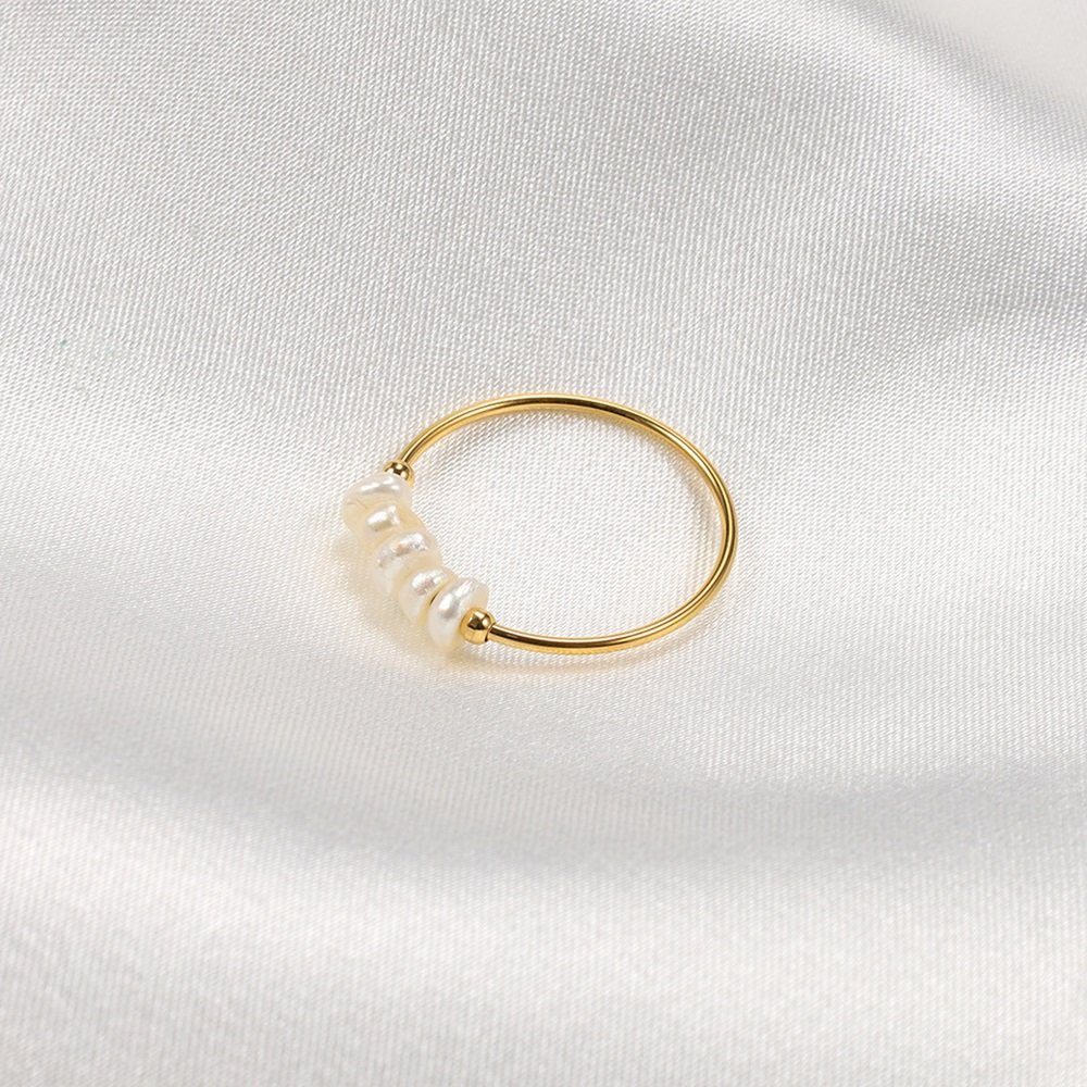 Eyecatcher Fingerring Anti Stress Anxiety Ring drehbare Süßwasserperlen aus günstig online kaufen