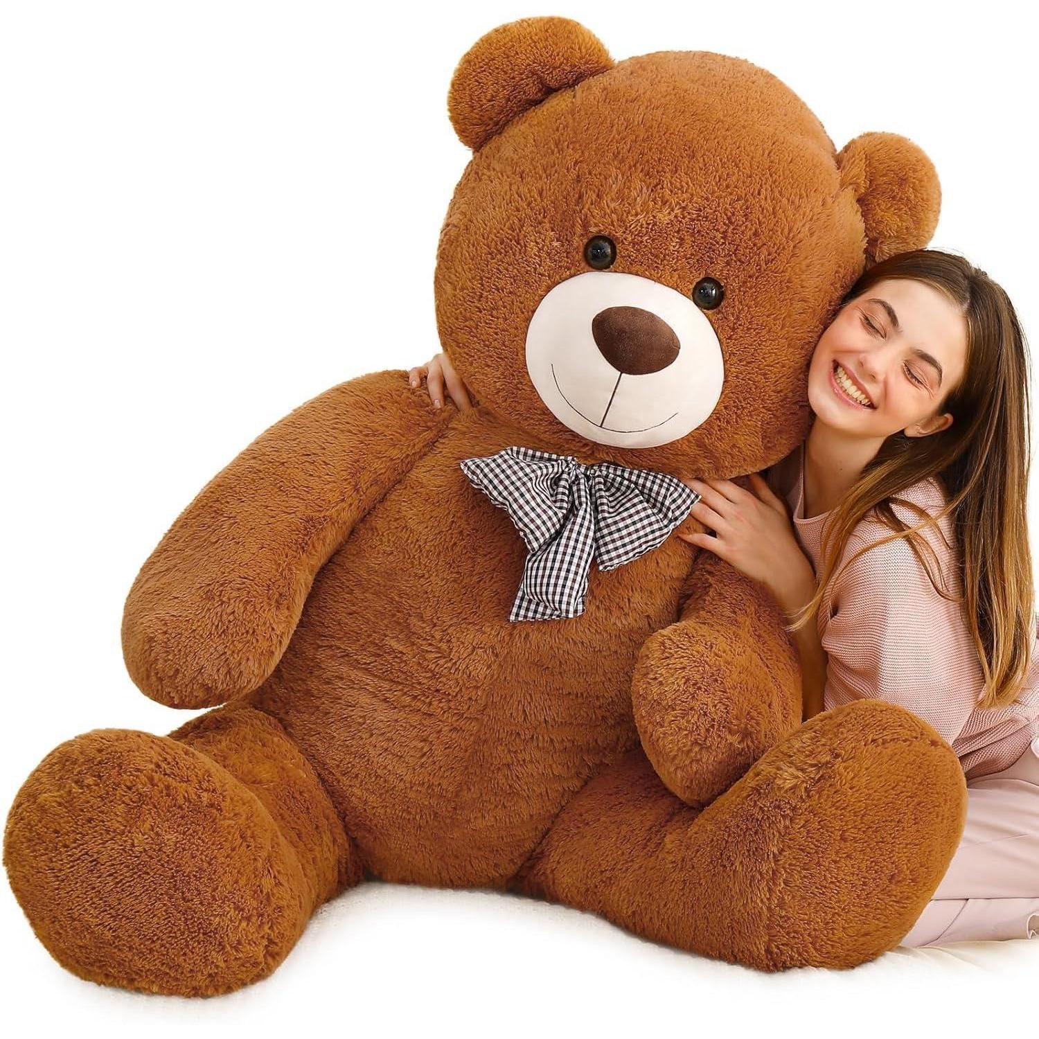 LuxusKollektion Kuscheltier Teddybär 140cm XXL Plüsch Kuscheltier Valentinstag Dunkelbraun