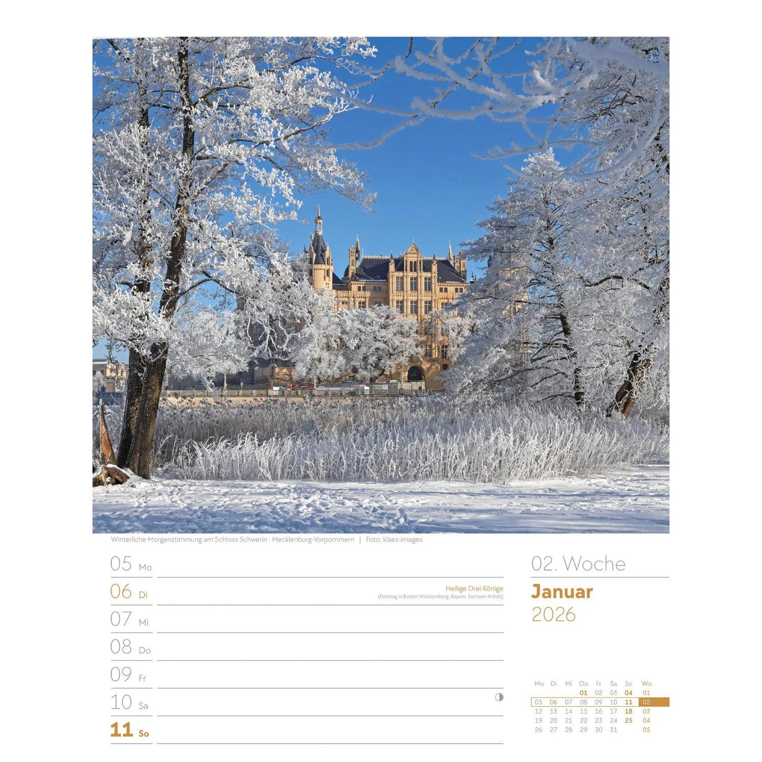 Ackermann Wandkalender Malerisches Deutschland Wochenplaner Kalender 2026