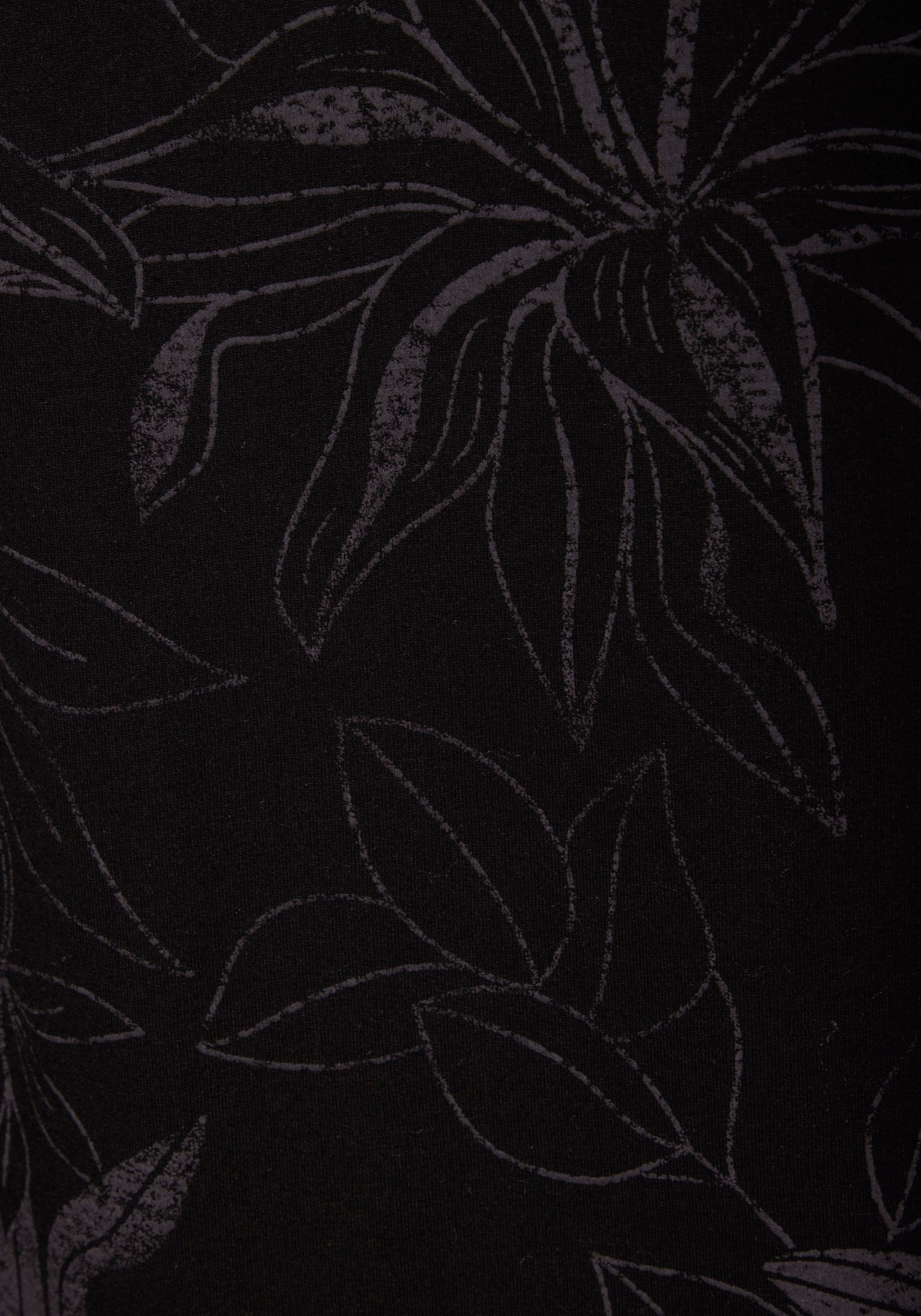 LASCANA Sweatshirt mit floralem schwarz-gemustert Loungeanzug Loungewear, Alloverdruck