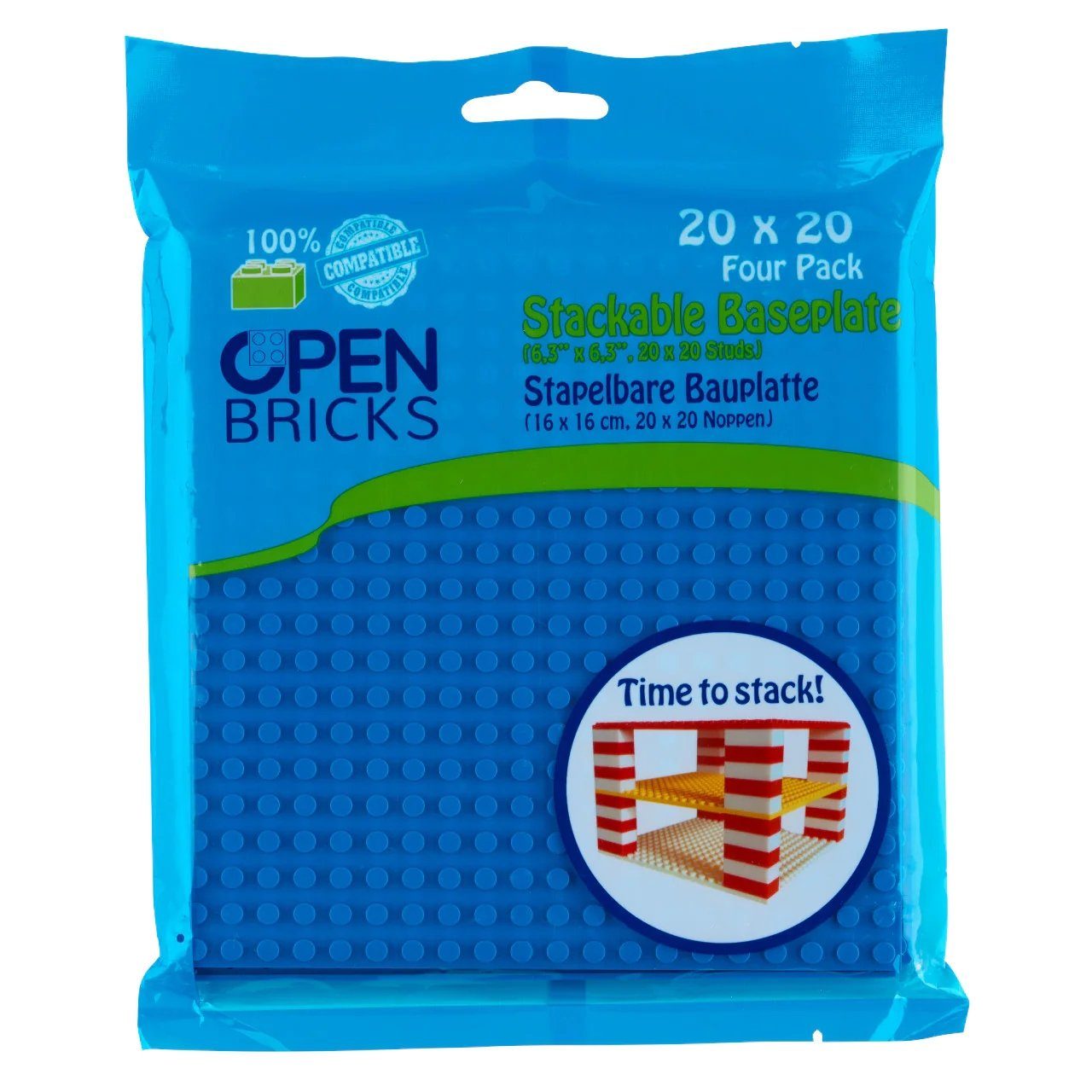 Open Bricks OpenBricks Baseplate 20x20 blue Konstruktions-Spielset