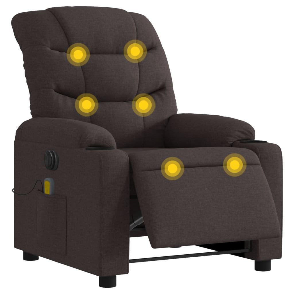vidaXL Sessel Massagesessel Elektrisch Dunkelbraun Stoff günstig online kaufen