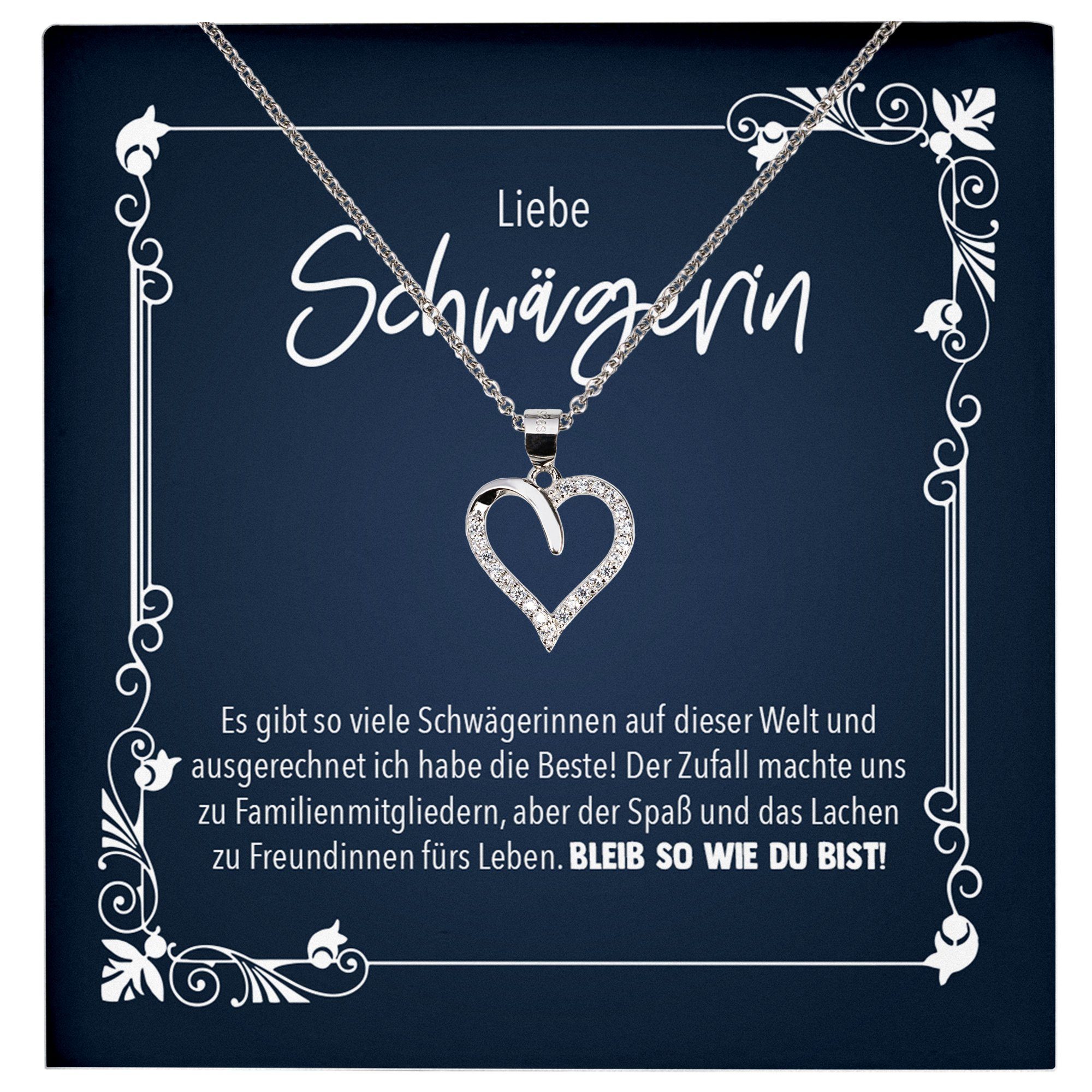 22Feels Schmuckset Schwägerin Geschenk Frauen Hochzeit Schmuck Herz