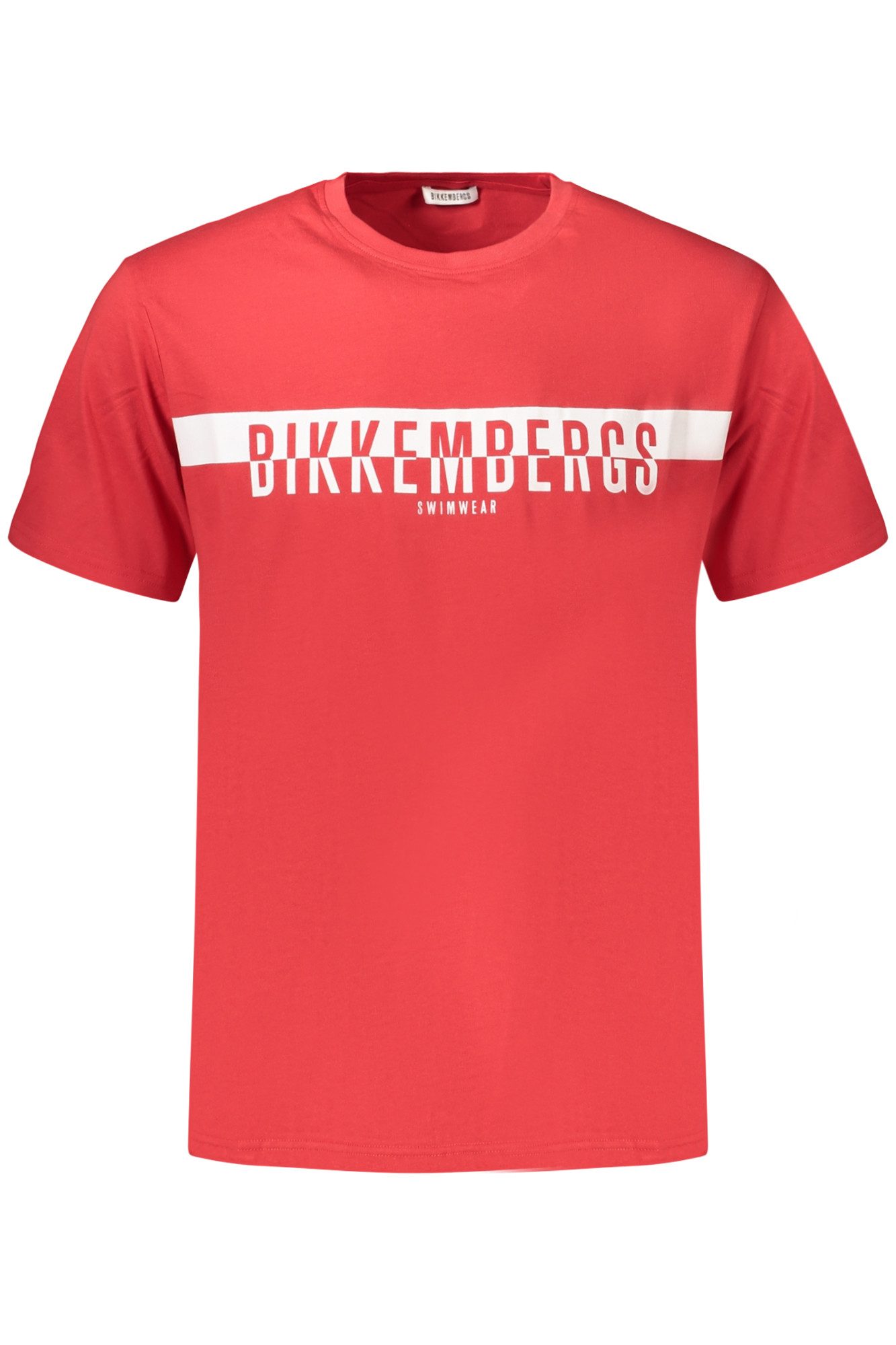 Bikkembergs T-Shirt Weißes Herren T-Shirt mit halbem Logo-Druck und