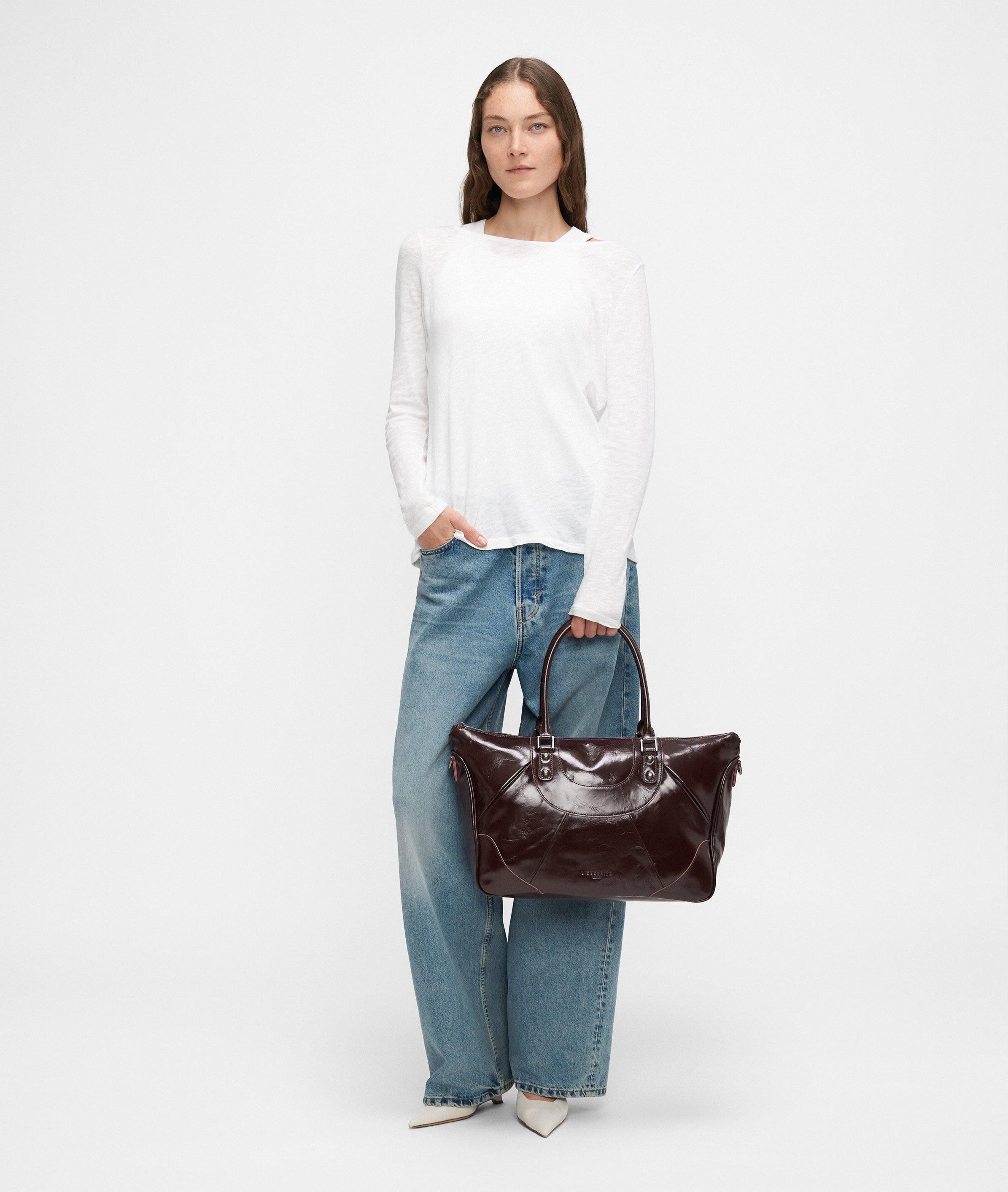 Liebeskind Berlin Schultertasche Archive Esther Satchel L, Große Tasche mit glossy Finish