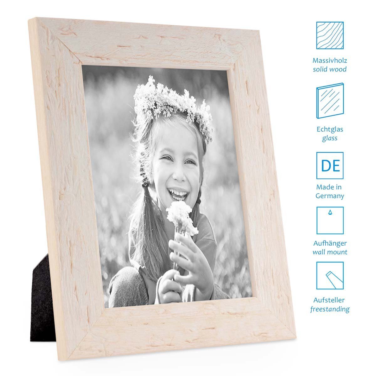 PHOTOLINI Bilderrahmen 3er Set Strandhaus Rustikal Massivholz