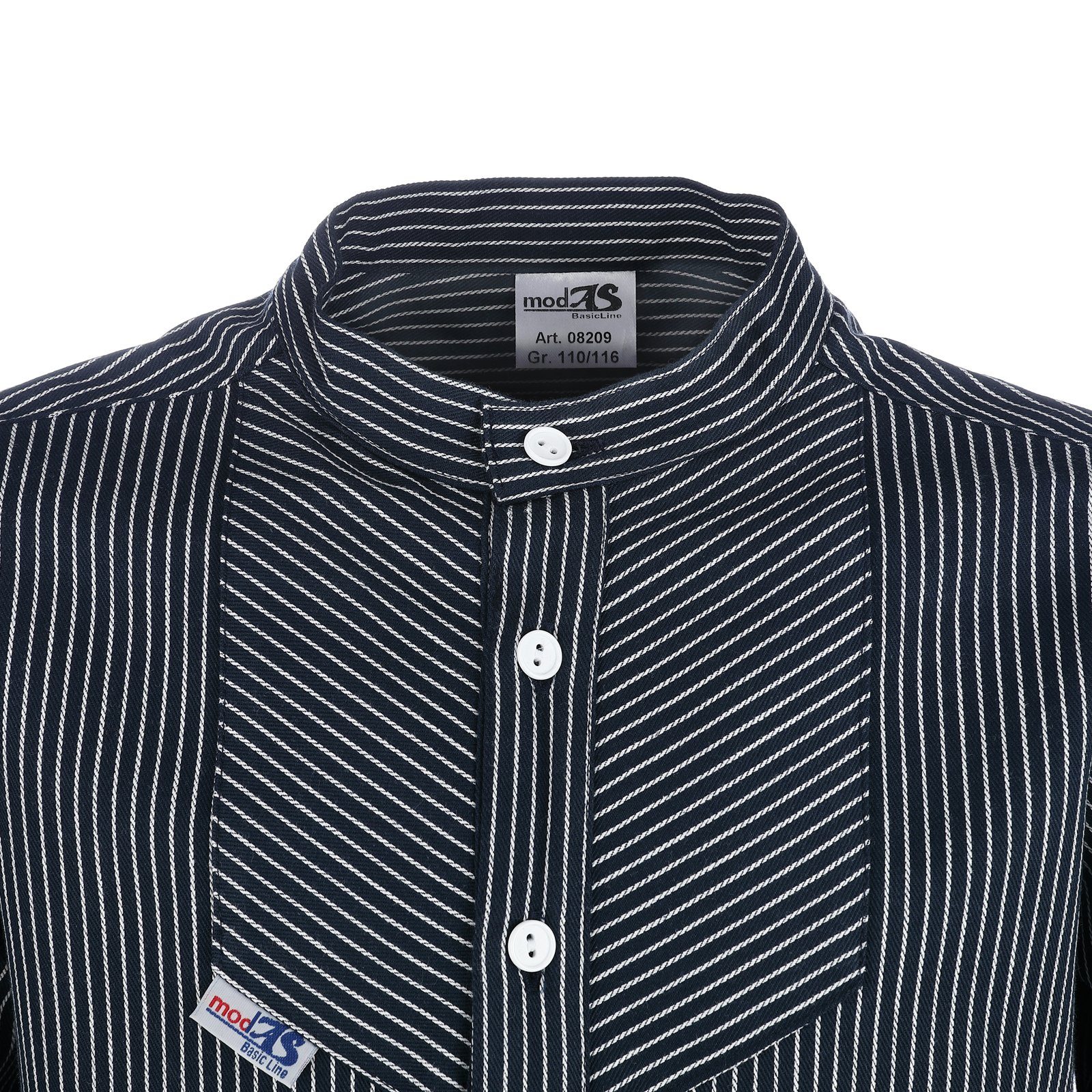 modAS Langarmhemd 8209 Kinder Fischerhemd Finkenwerder Basic Line - Seemann-Hemd gestreift