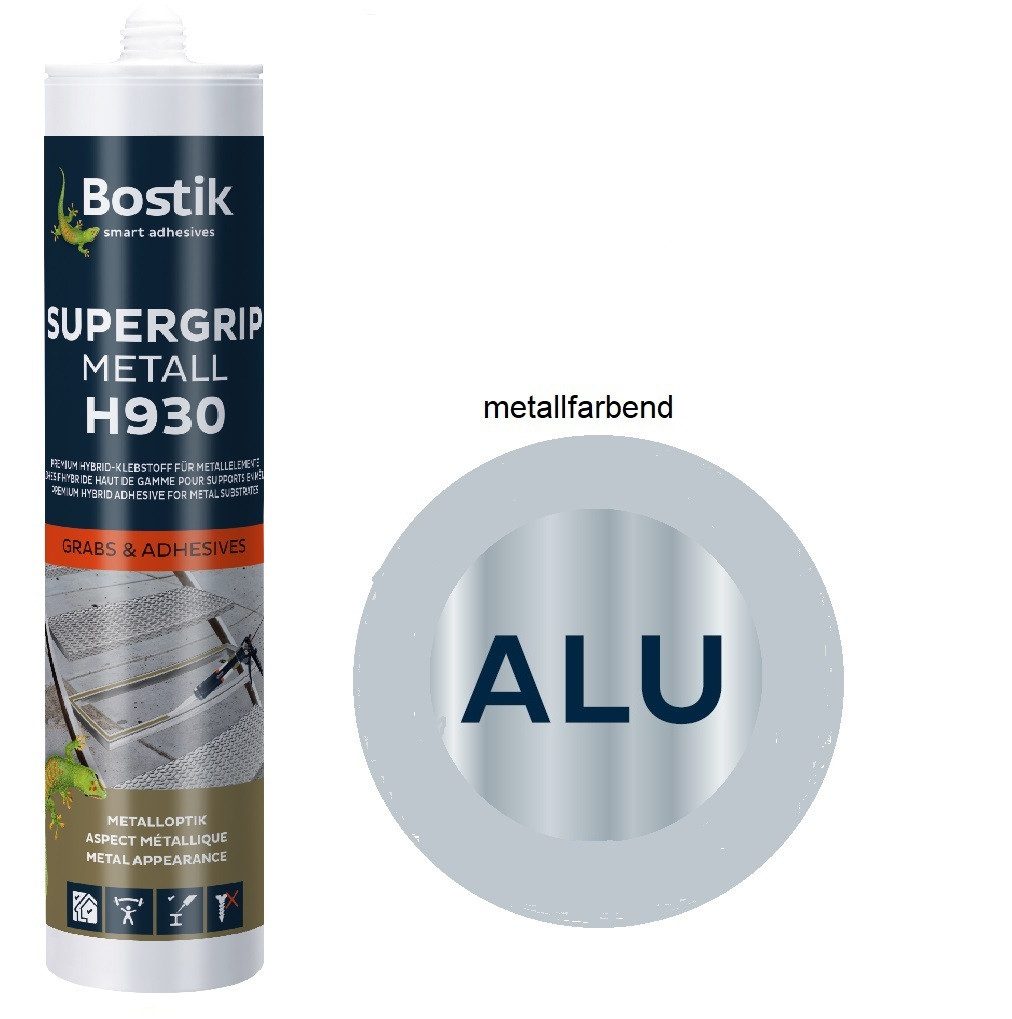 BOSTIK Klebstoff Bostik H930 Supergrip Metall Klebdichtstoff 305g metallfarbend alu, sehr gute Klebkraft