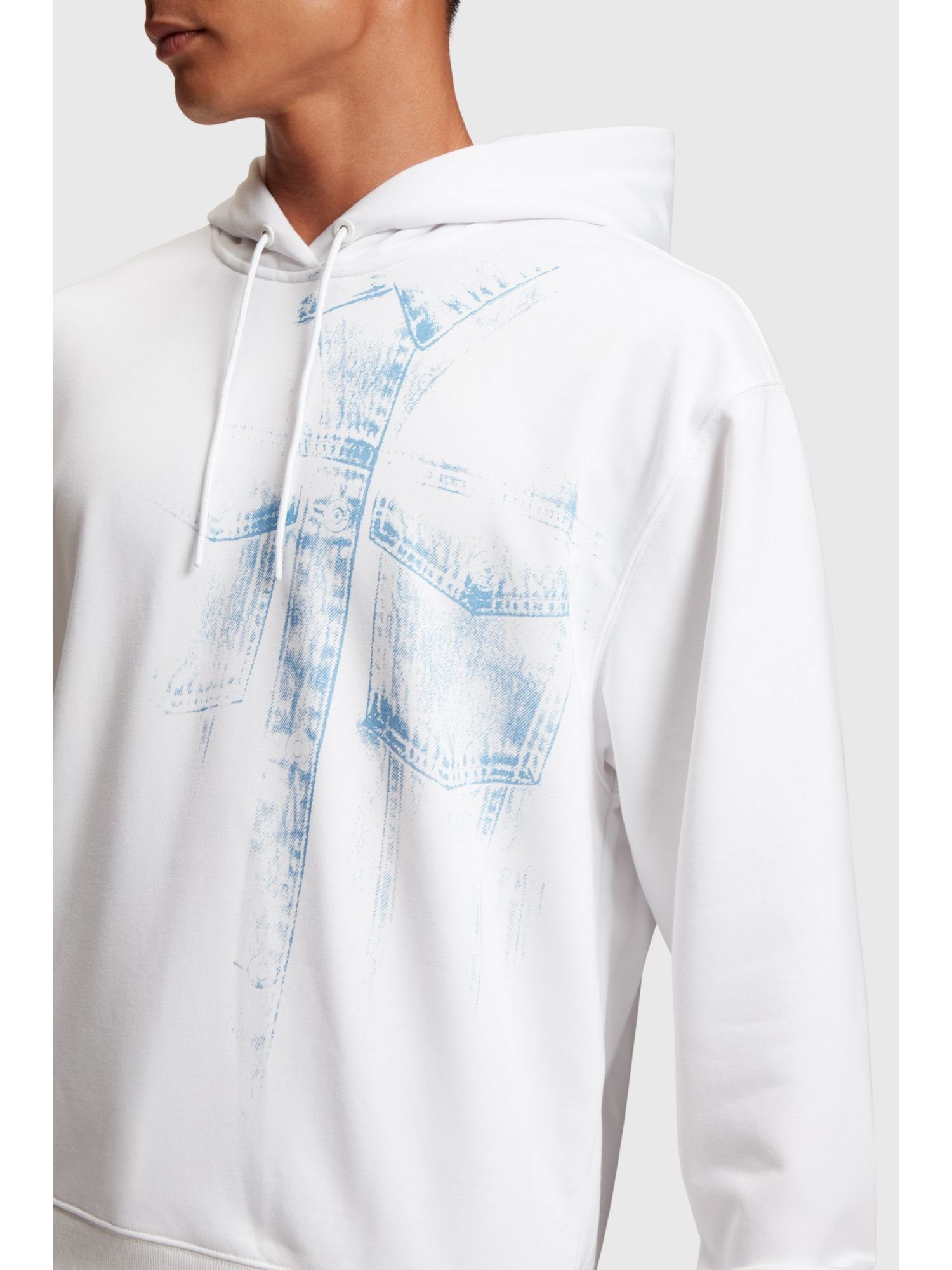 Not Esprit Sweatshirt Indigo Denim (1-tlg) Denim Hoodie mit Print-Detail