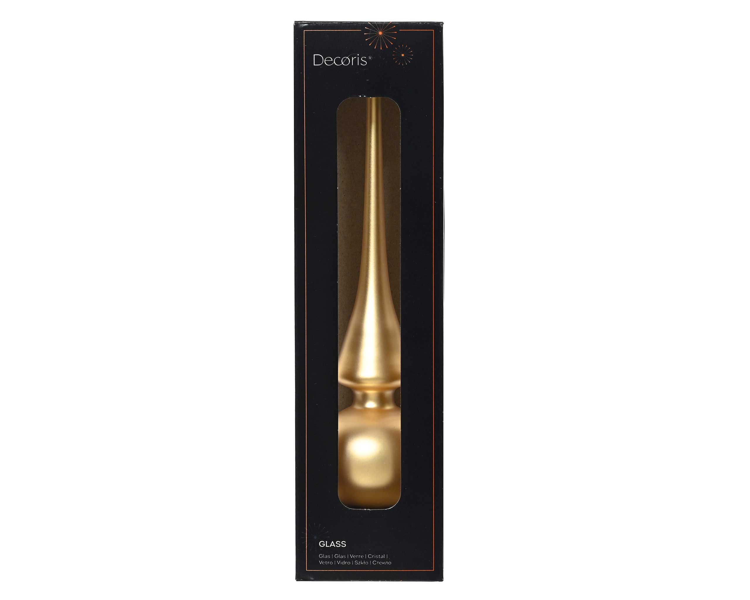 Kaemingk Christbaumspitze, Christbaumspitze Glas 26cm hellgold matt