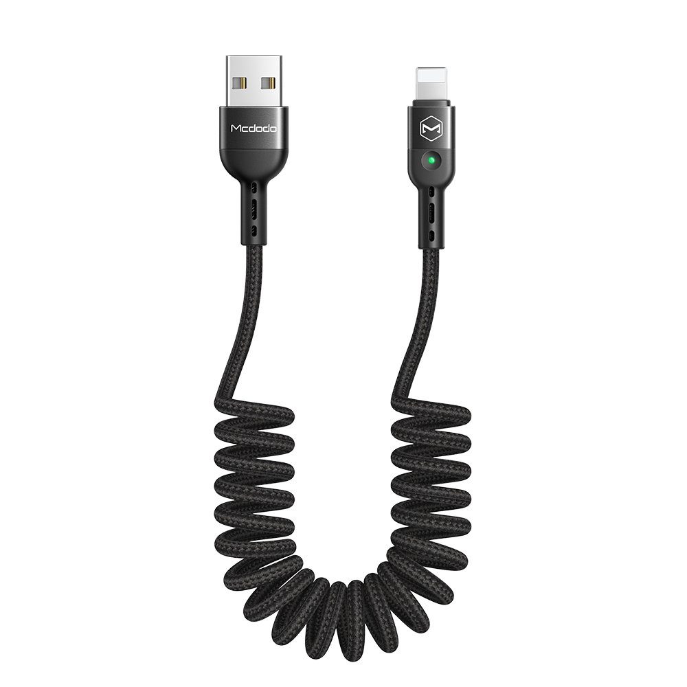 Omega USB-Kabel einziehbares Ladekabel Kfz-Ladekabel Lightning USB-Kabel