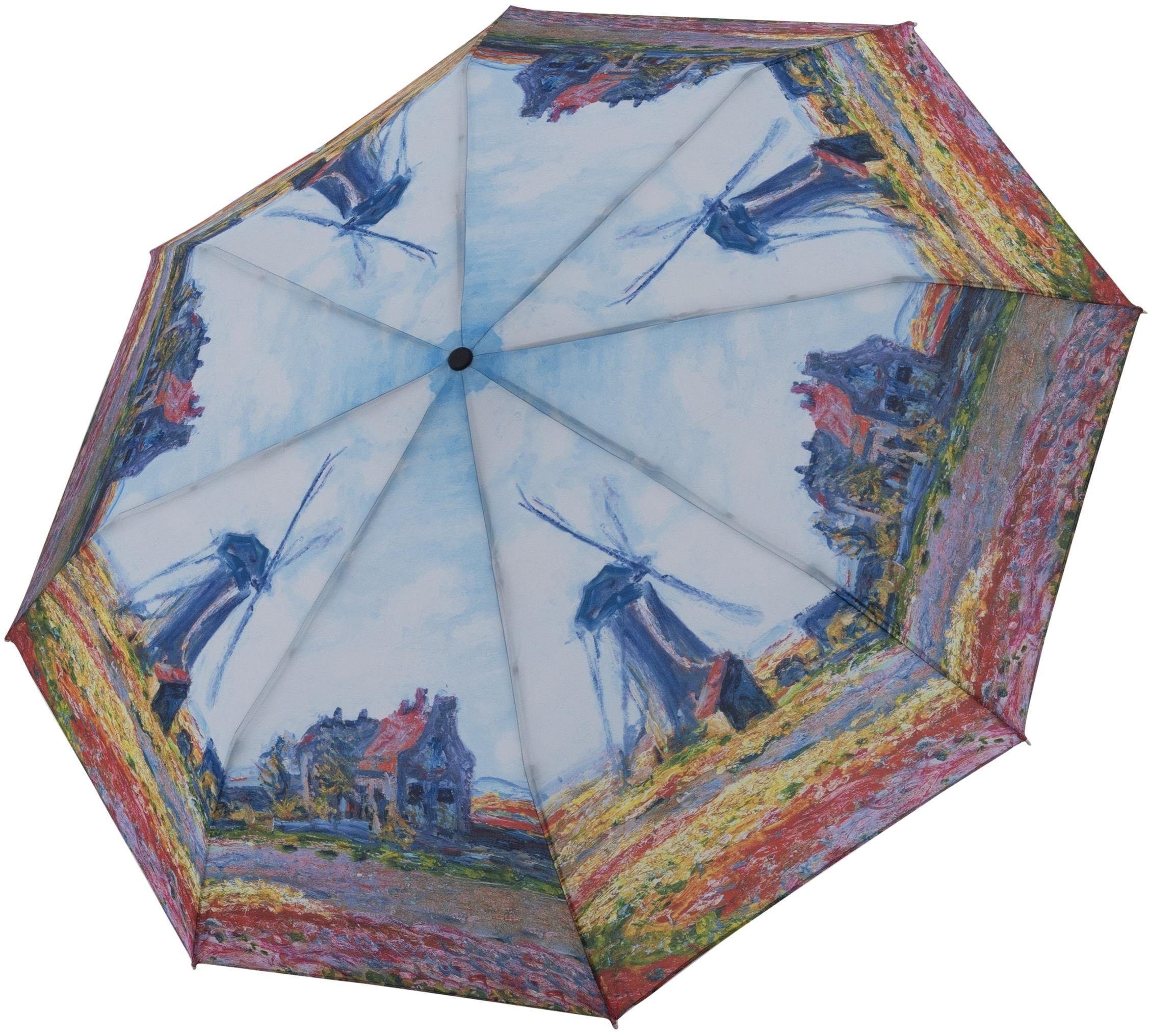 doppler® Taschenregenschirm Art Collection Magic, Monet Windmühle, mit UV-Schutz