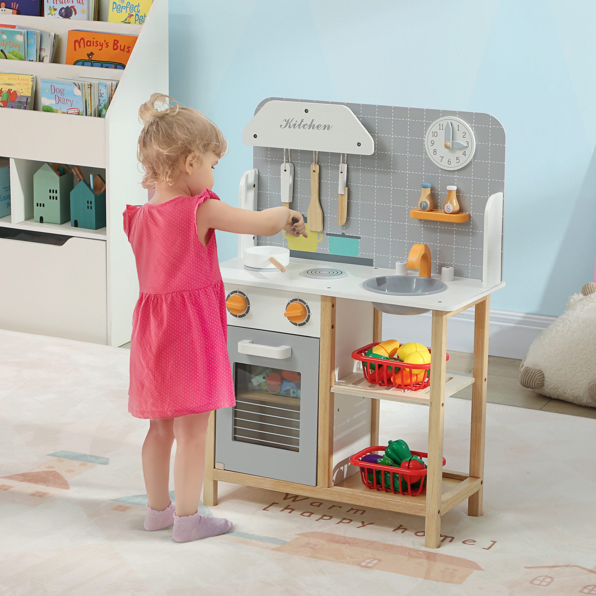 AIYAPLAY Spielküche Kinderküche mit Herd, Ofen, günstig online kaufen