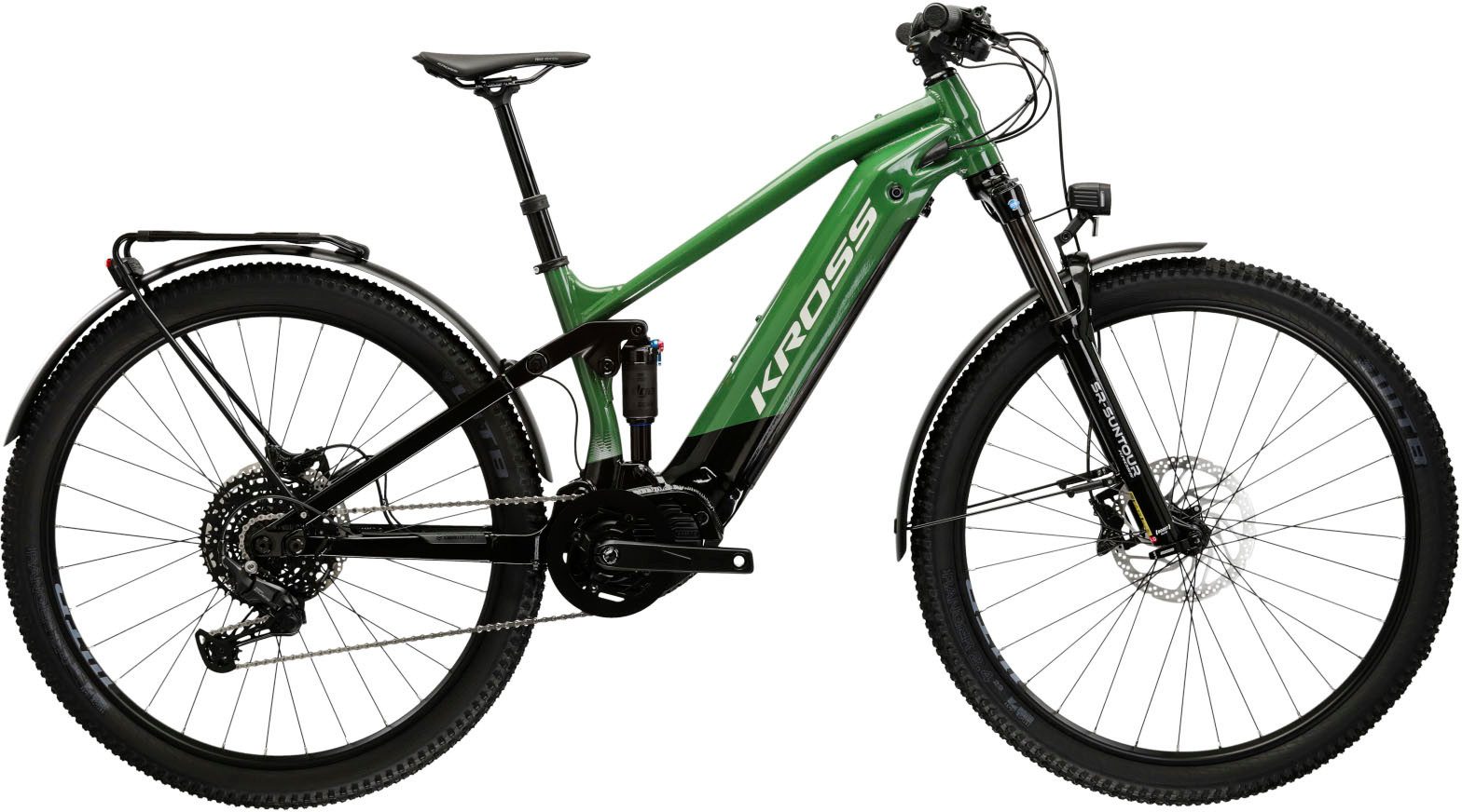 Kross E-Bike Mountainbike KROSS E-SUV Grist 1.0 29" grün, 10 Gang Shimano CUES U6000 Schaltwerk, Kettenschaltung, Mittelmotor, 730,8 Wh, Pedelec, Elektrofahrrad für Damen und Herren
