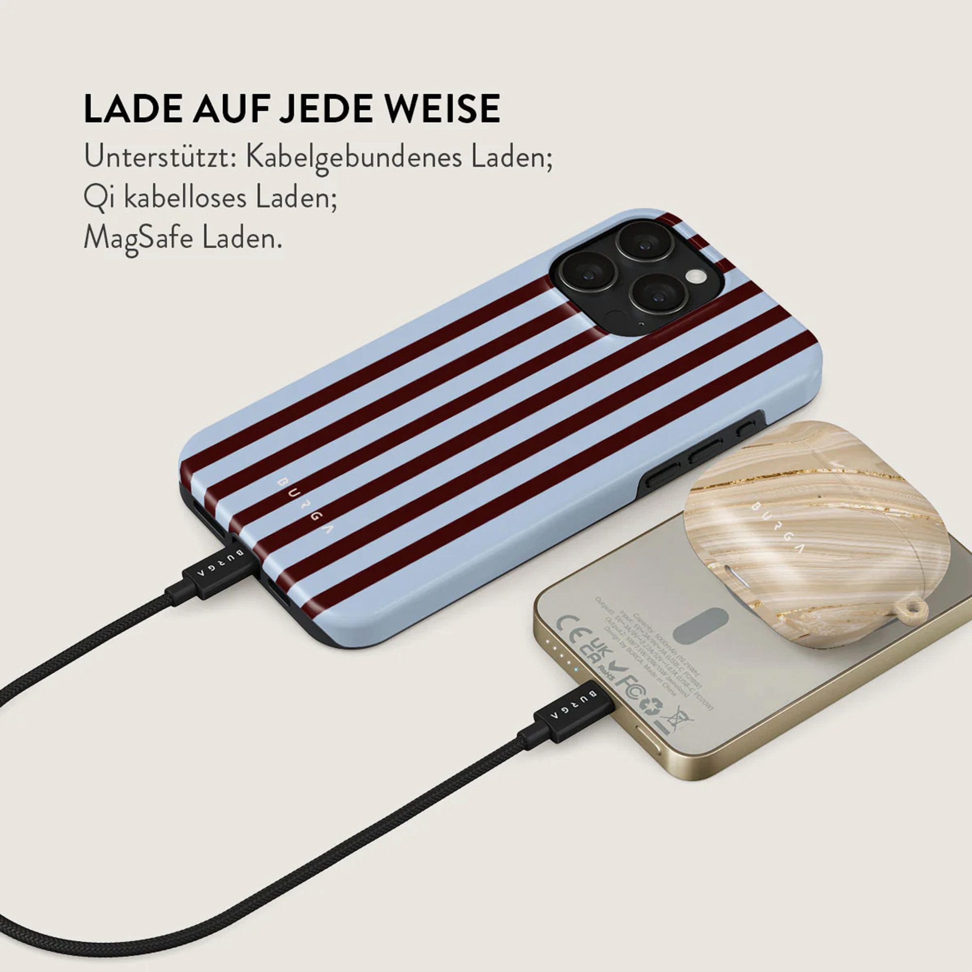 BURGA Burga Magnetische Powerbank 5.000 mAh - MagSafe und Qi2 - Offline / Go Powerbank (1 St)