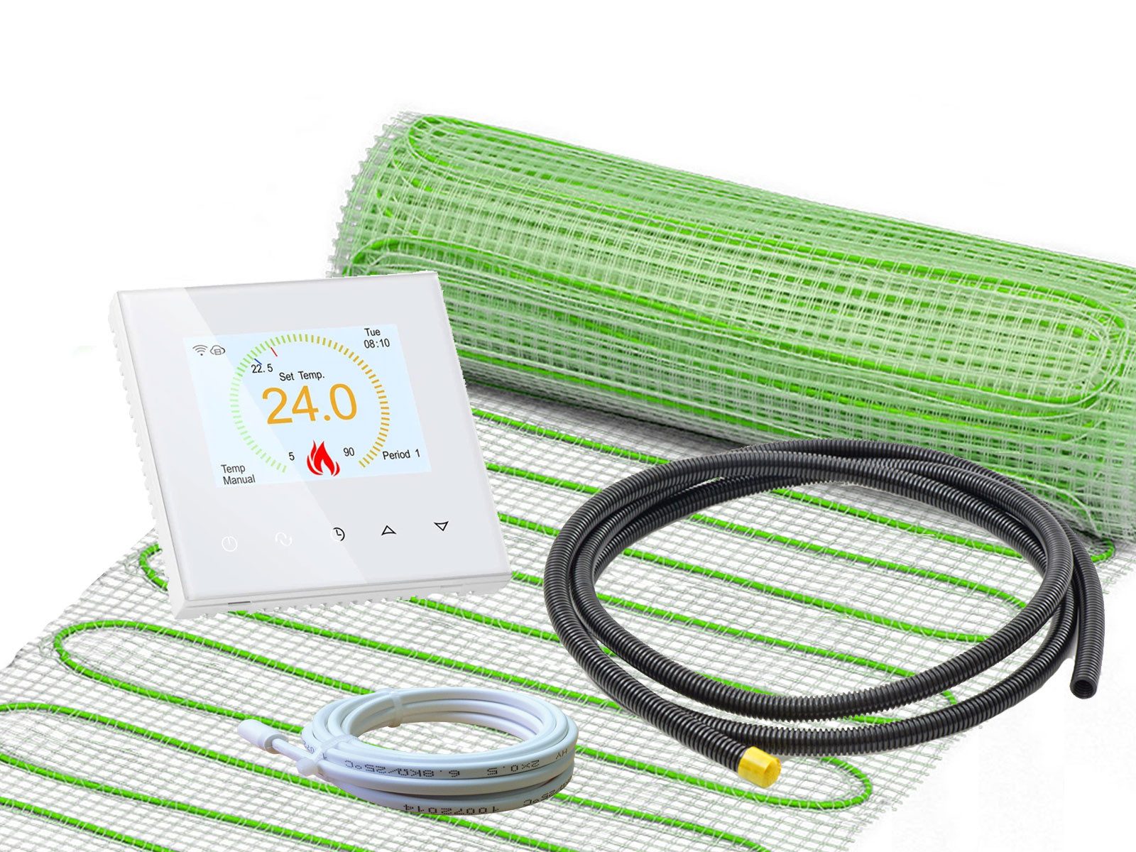 ewdirekt Fußbodenheizung UltraPro 160 für Fliesen mit smartem Thermostat RT-70 WLAN Tuya, App Tuya, Smart Life