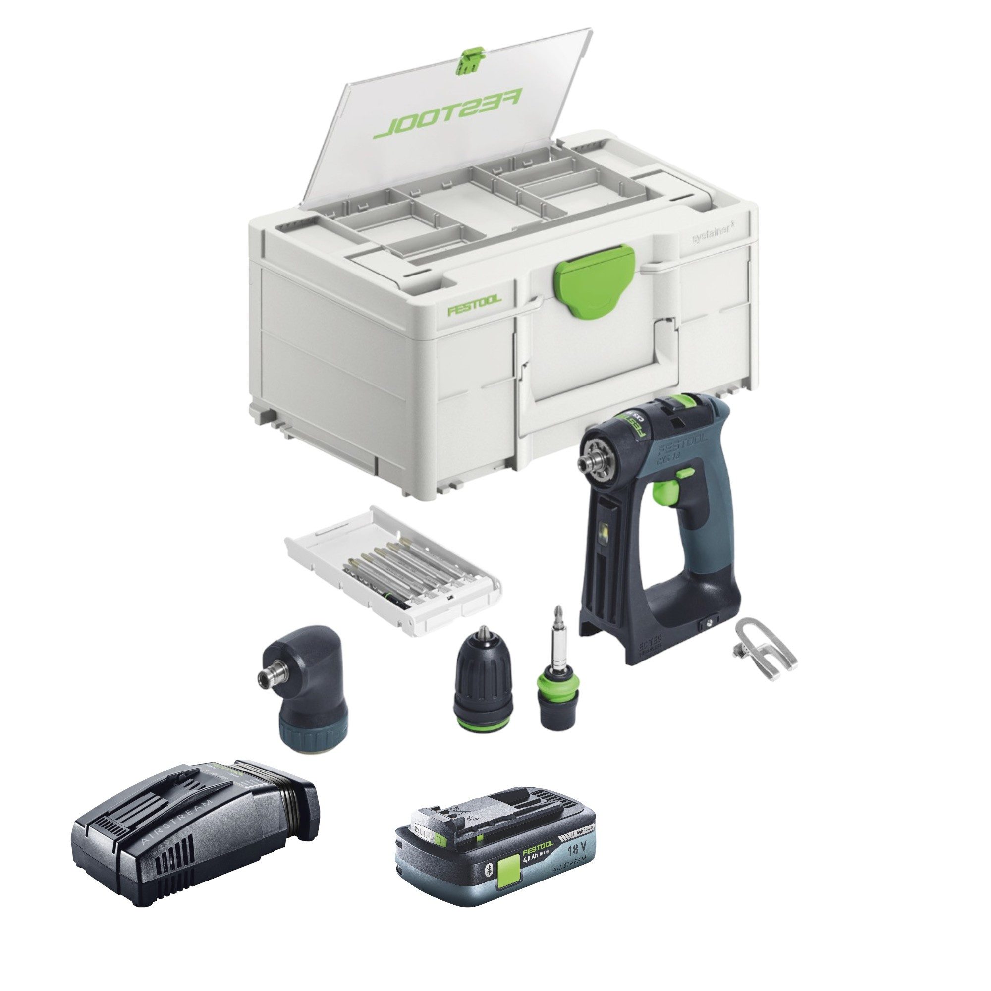 FESTOOL Akku-Schrauber Festool CXS 18-Basic-Set Akku Bohrschrauber 18 V 40 Nm Brushless (577