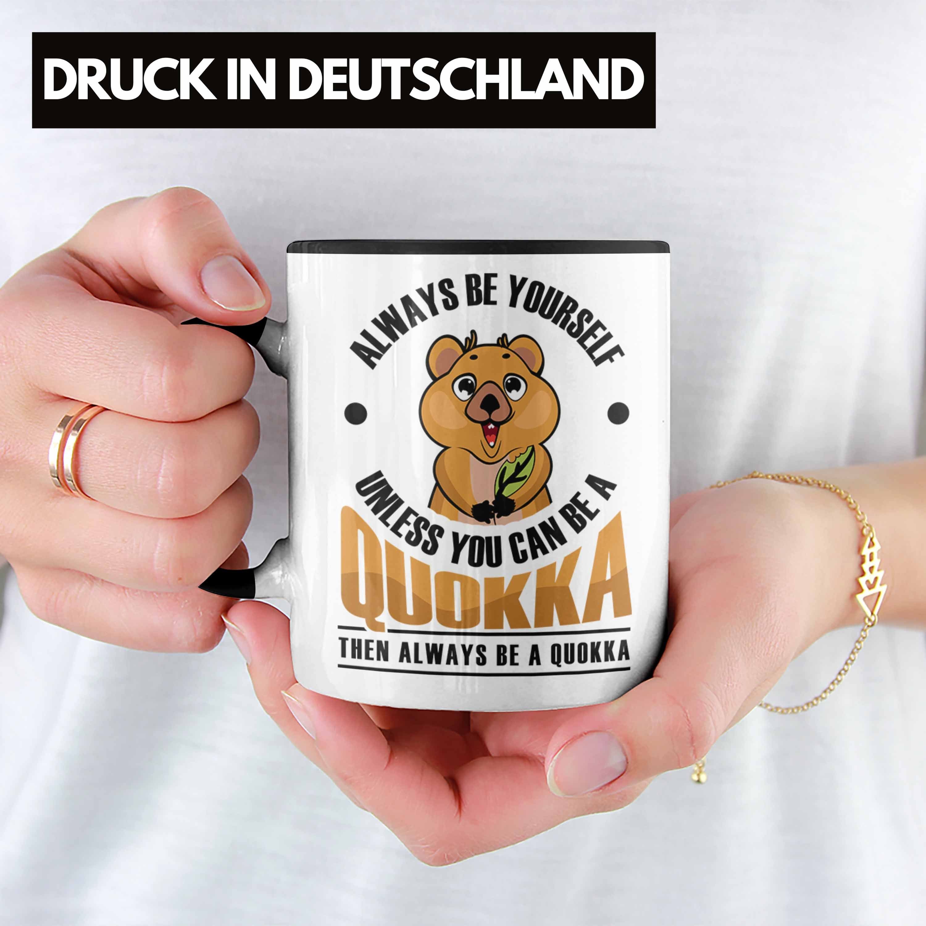 Liebhaber Tasse Schwarz Quokka-Motiv für Trendation Quokka Tasse Geschenk Lustige