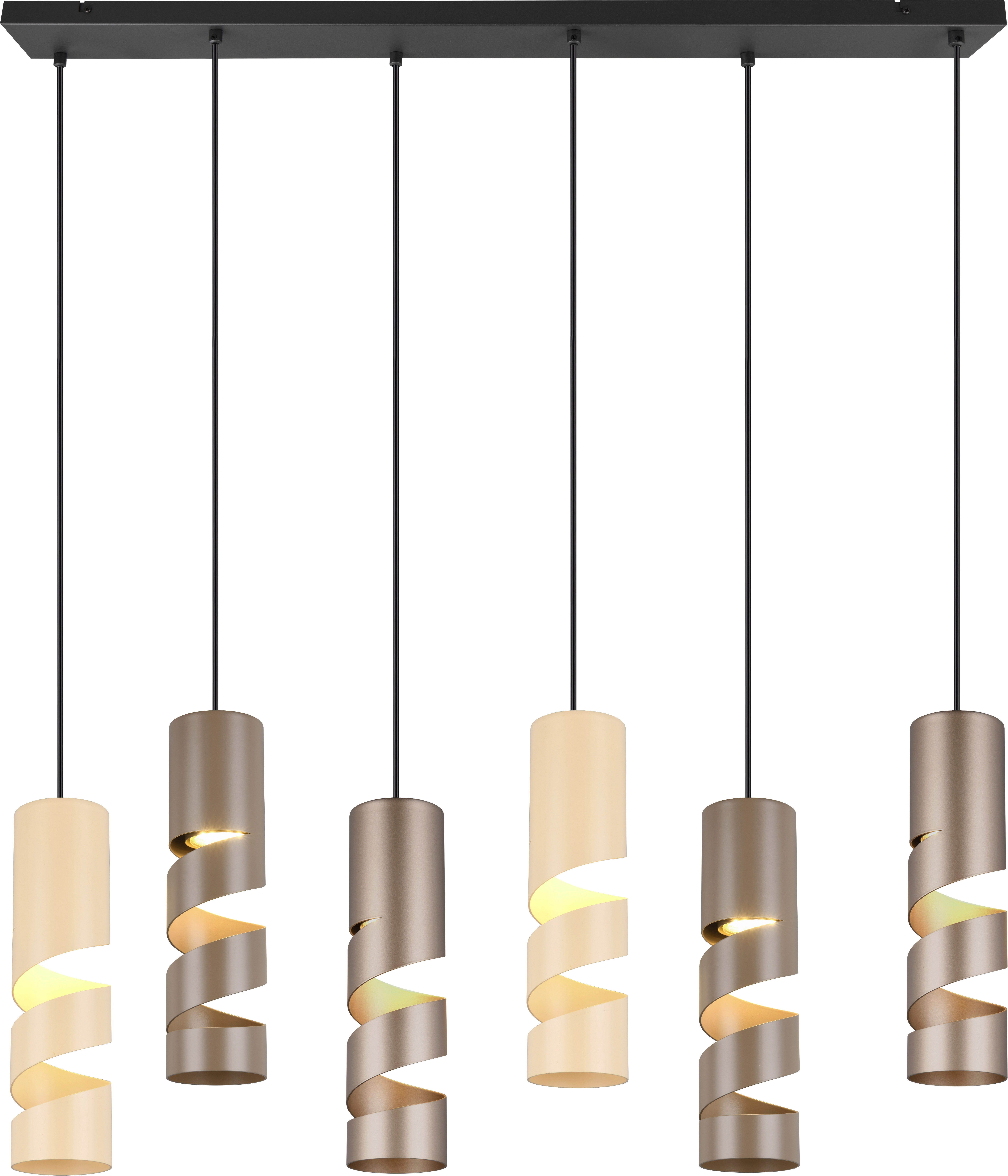 TRIO Leuchten Pendelleuchte STREAM, Hängelampe mit Metallschirm, exkl GU10 max 10W, Leuchtmittel wechselbar, warmweiß - kaltweiß, Höhe einstellbar max 150 cm, Moderne Hängeleuchte Wohnzimmer Büro