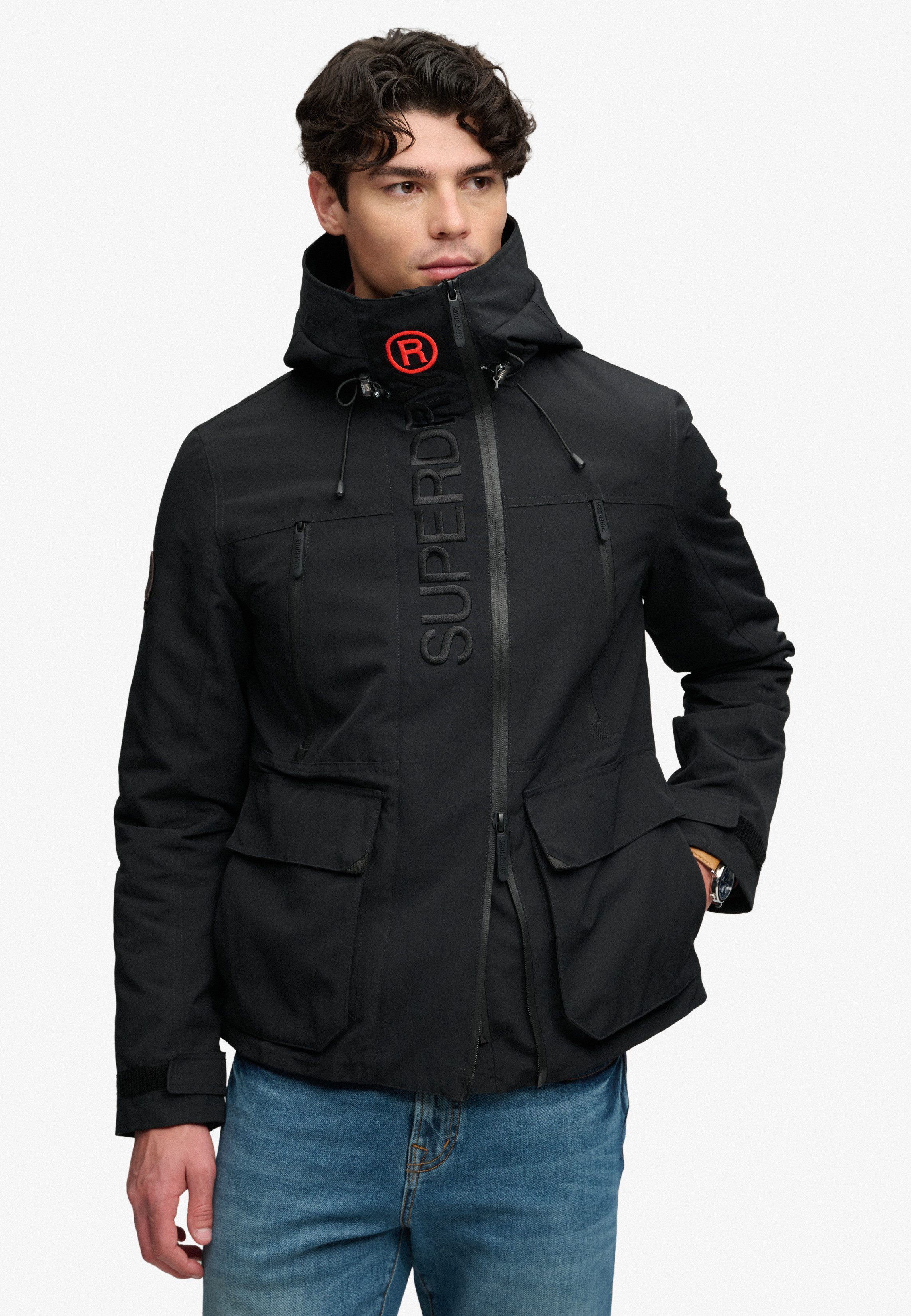 Superdry Outdoorjacke HOOD ULTIMATE EMB WINBREAKER Kunstfaser, regular fit