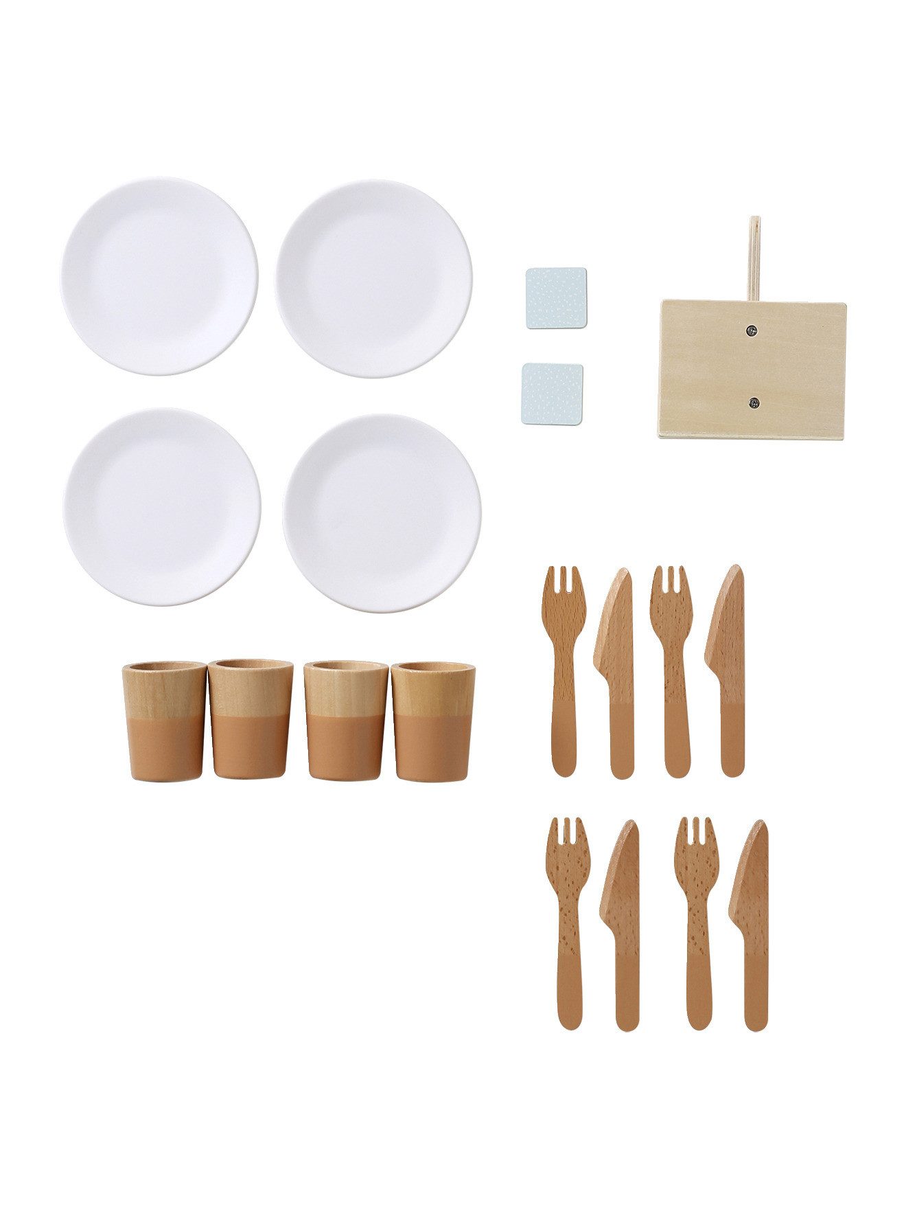vertbaudet Spielküche Geschirrspüler mit Zubehör für Kinder, Holz FSC® Holz, Holz FSC®