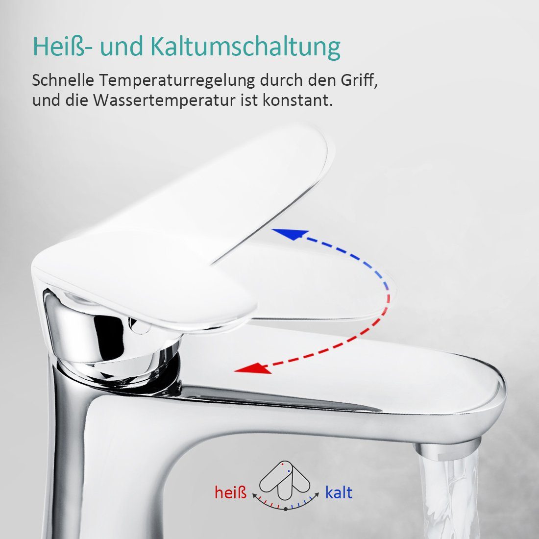 Zoll Chrom Wasserhahn für mm-3/8 Einhandmischer Waschtischarmatur EMKE Badarmatur 500 Zugstange Wasserzulaufrohr, Waschbecken, mit Auslaufhöhe-90mm Waschtischarmatur mit