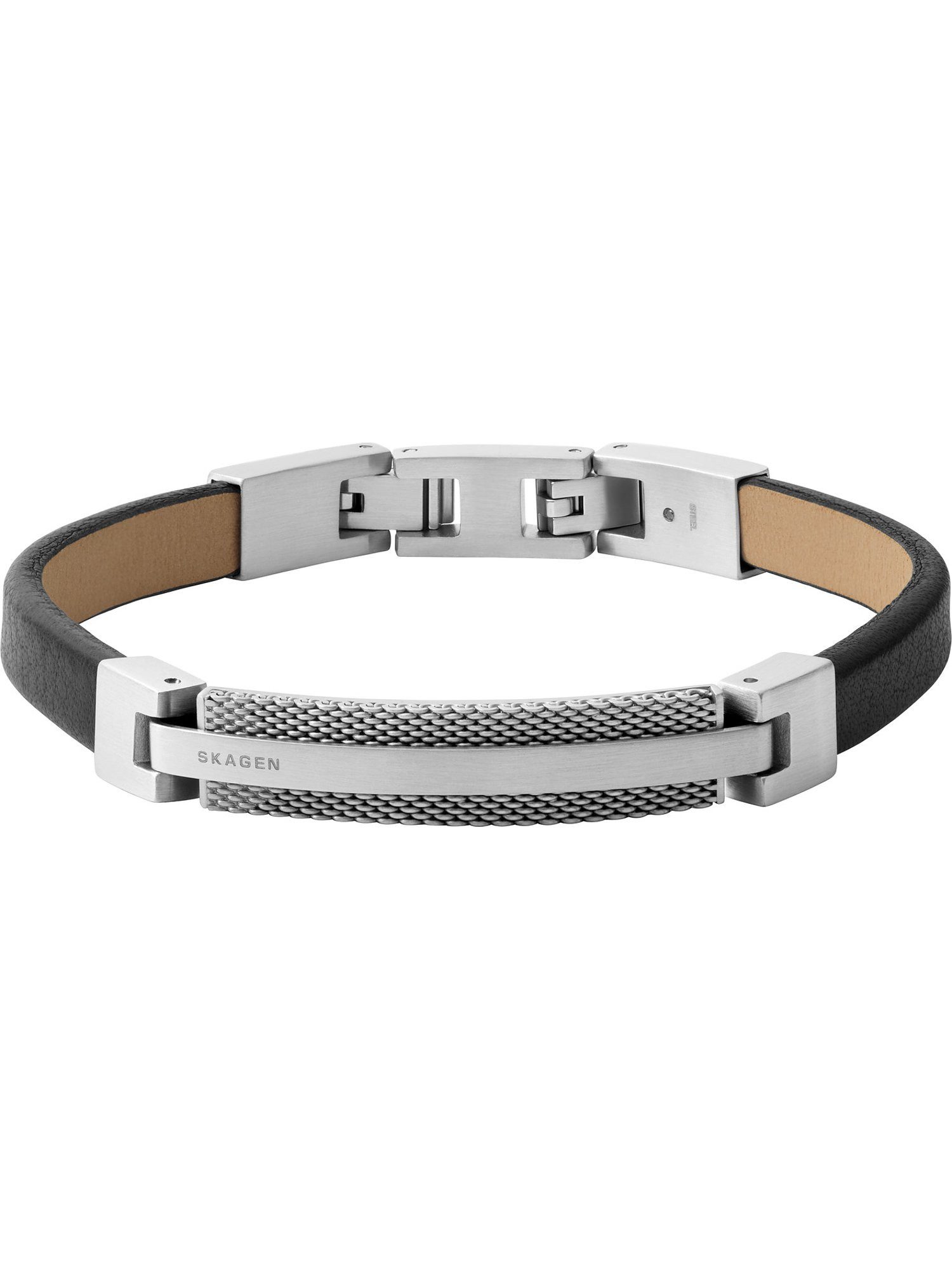 SKAGEN Edelstahlarmband Skagen Herren-Armband Leder, Edelstahl