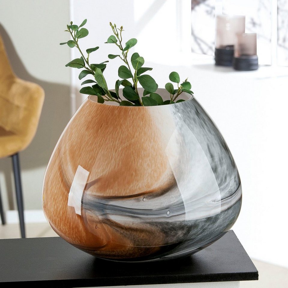 GILDE Tischvase Draga, Höhe ca. 30 cm (1 St), dekorative Vase aus Glas,  Blumenvase, Mit viel Liebe zum Detail wurde diese Vase in Handarbeit  gefertigt