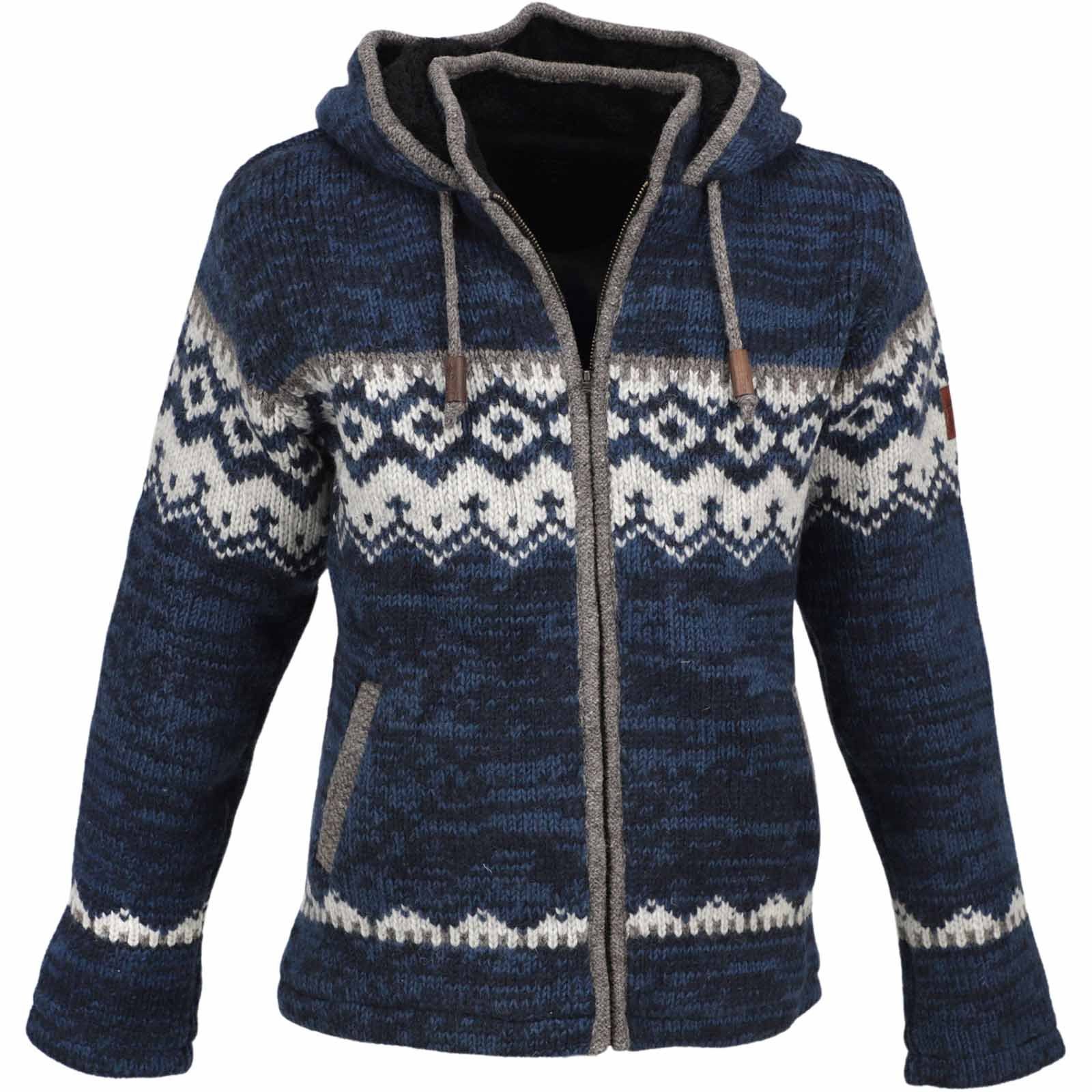 KUNST UND MAGIE Strickjacke Herren Strickjacke Schurwolle Nordisches Muster günstig online kaufen