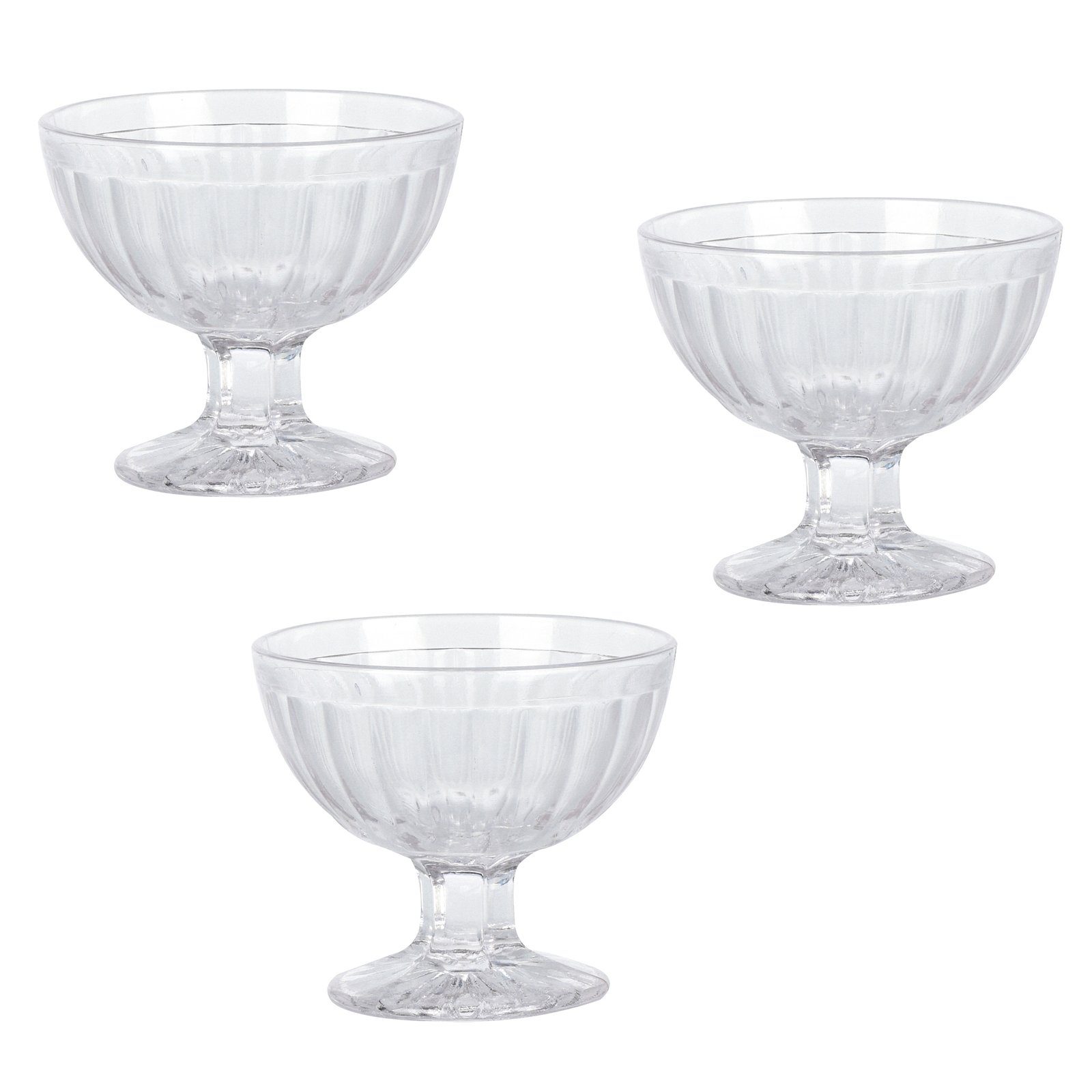 Dessertschale (Set, Dessertschale Eisbecherset 3-tlg), 3-teilig Glas, Glas, Neuetischkultur