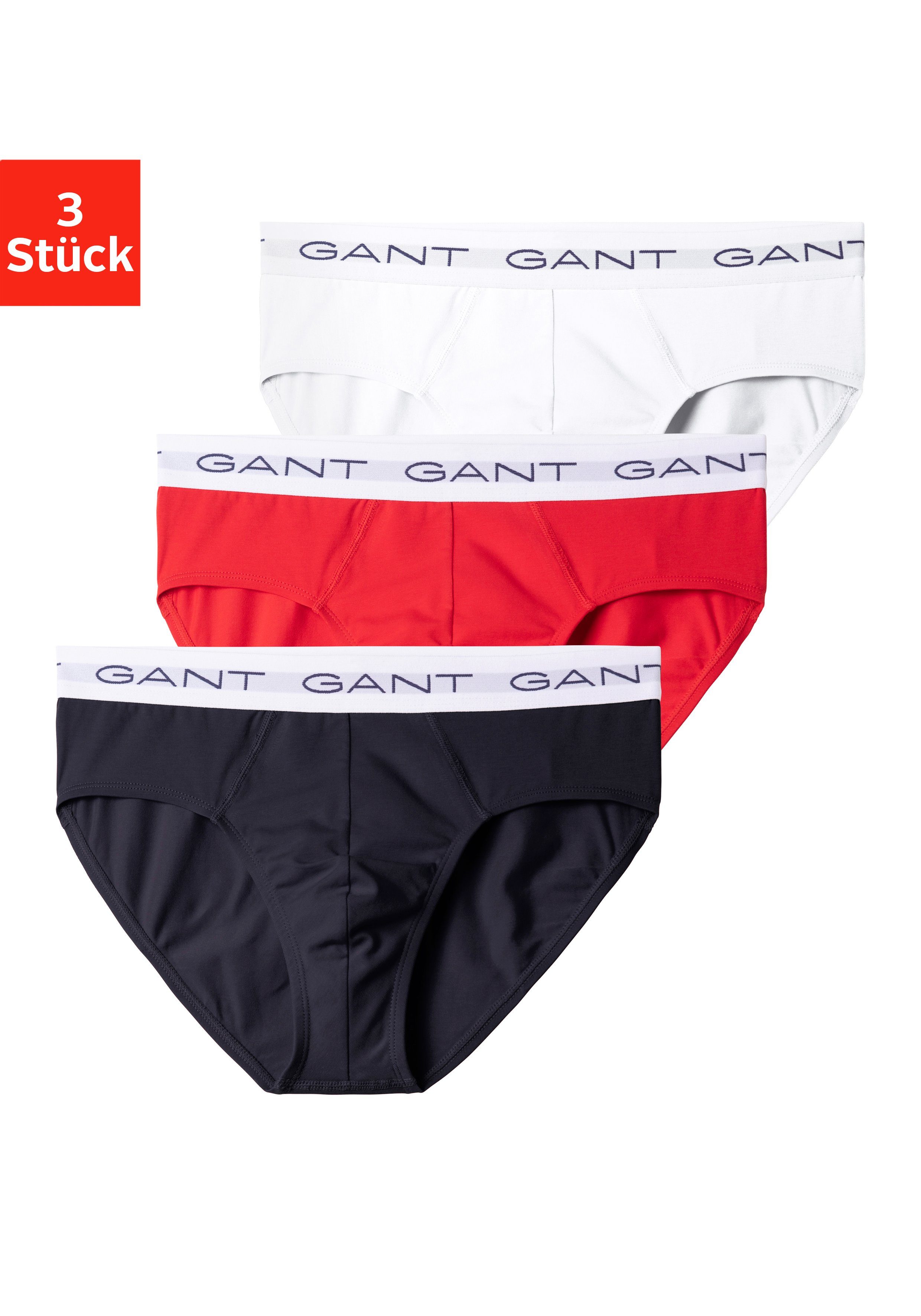 Gant Slip (3-St) mit Logo Bund bunt