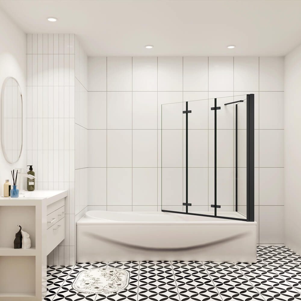 duschspa Badewannenaufsatz 6mm ESG Faltwand mit Seitenwand Duschtrennwand a günstig online kaufen