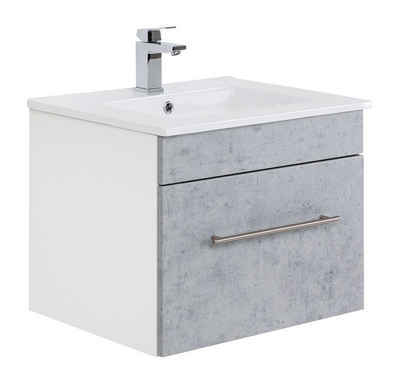 Posseik Waschtisch-Set Badmöbel VIVA 60 beton Weiß-Beton