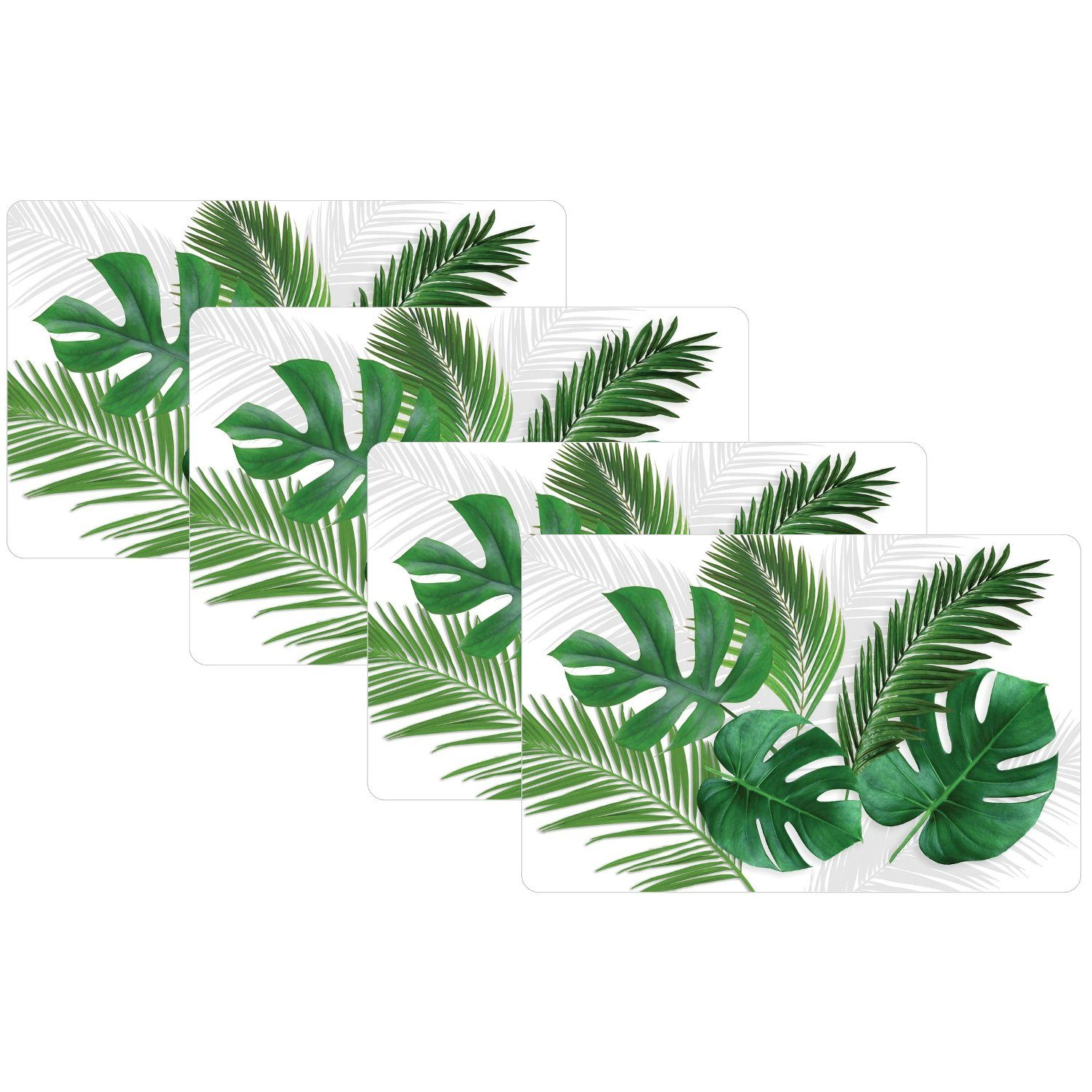 Macosa Home Platzset rechteckig weiß grün günstig online kaufen