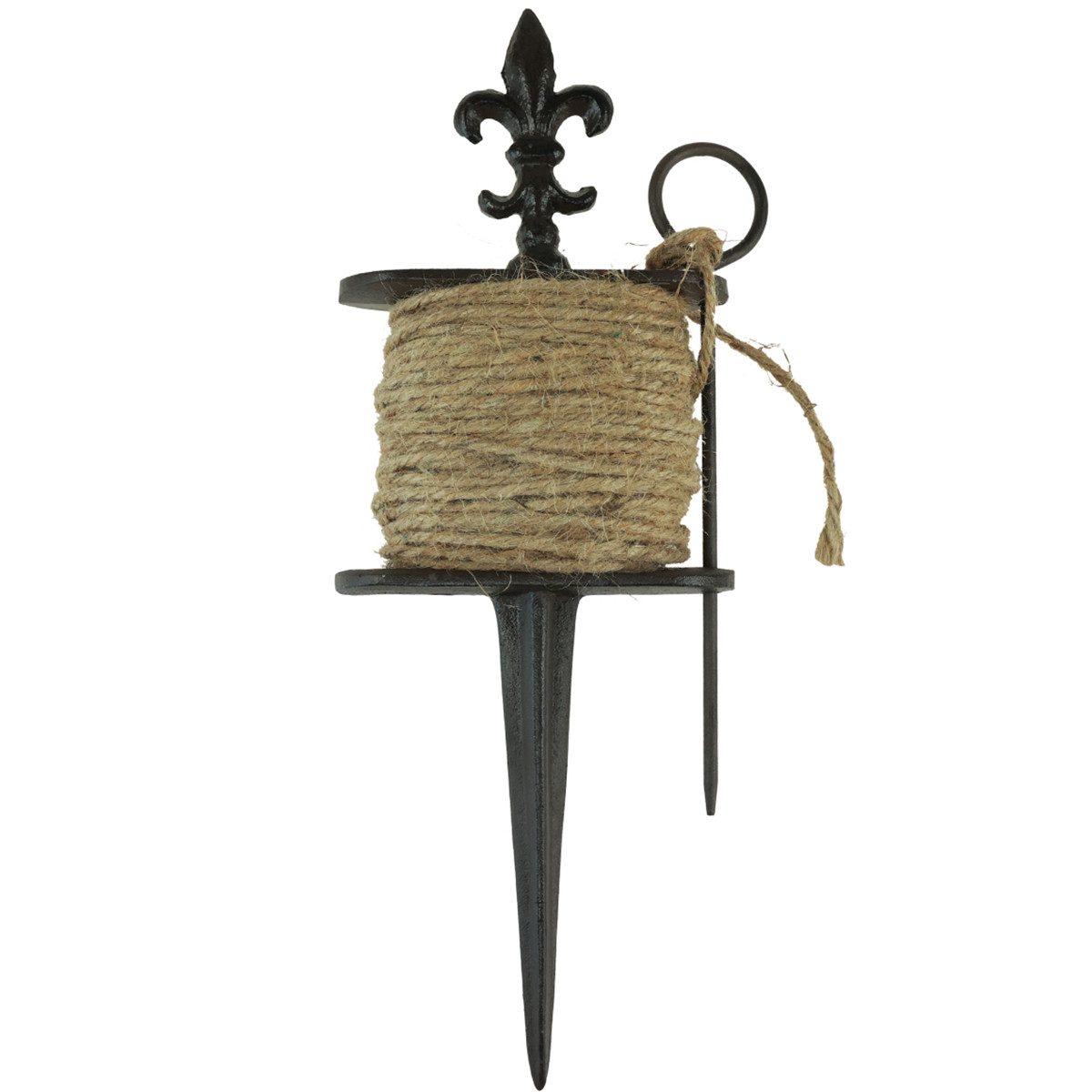 Posiwio Gartenfigur Jutekordel Vintage-Spule Gusseisen Antik-Deko Retro-Dekoration