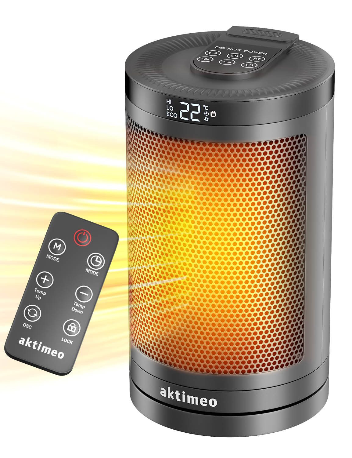 aktimeo Heizlüfter Energiesparend, PTC Keramik, Elektroheizung mit Fernbedi günstig online kaufen