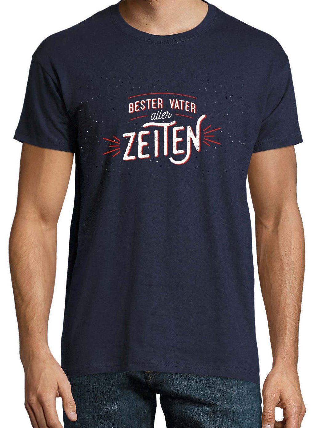 mit Aller Youth Navyblau trendigem T-Shirt Designz Vater Zeiten Frontprint Shirt Herren Bester