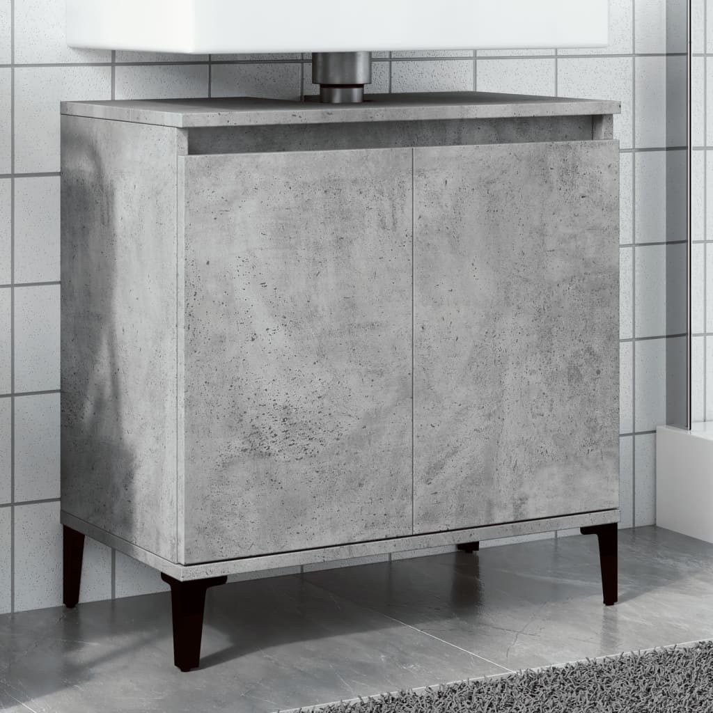 vidaXL Badezimmerspiegelschrank Waschbeckenunterschrank Betongrau 58x33x60 günstig online kaufen