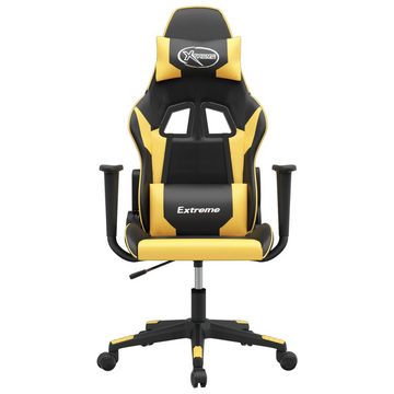 vidaXL Bürostuhl Gaming-Stuhl mit Massagefunktion Schwarz Golden Kunstleder